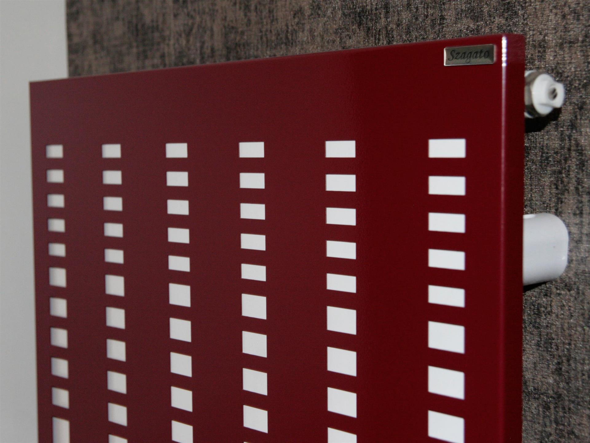BADHEIZKÖRPER Design broken Mirror 3 180x47cm 1118 Watt rot +2 Halter 15mm SZAGATO Designheizkörper Handtuchheizkörper Mittelanschluss Handtuchwärmer