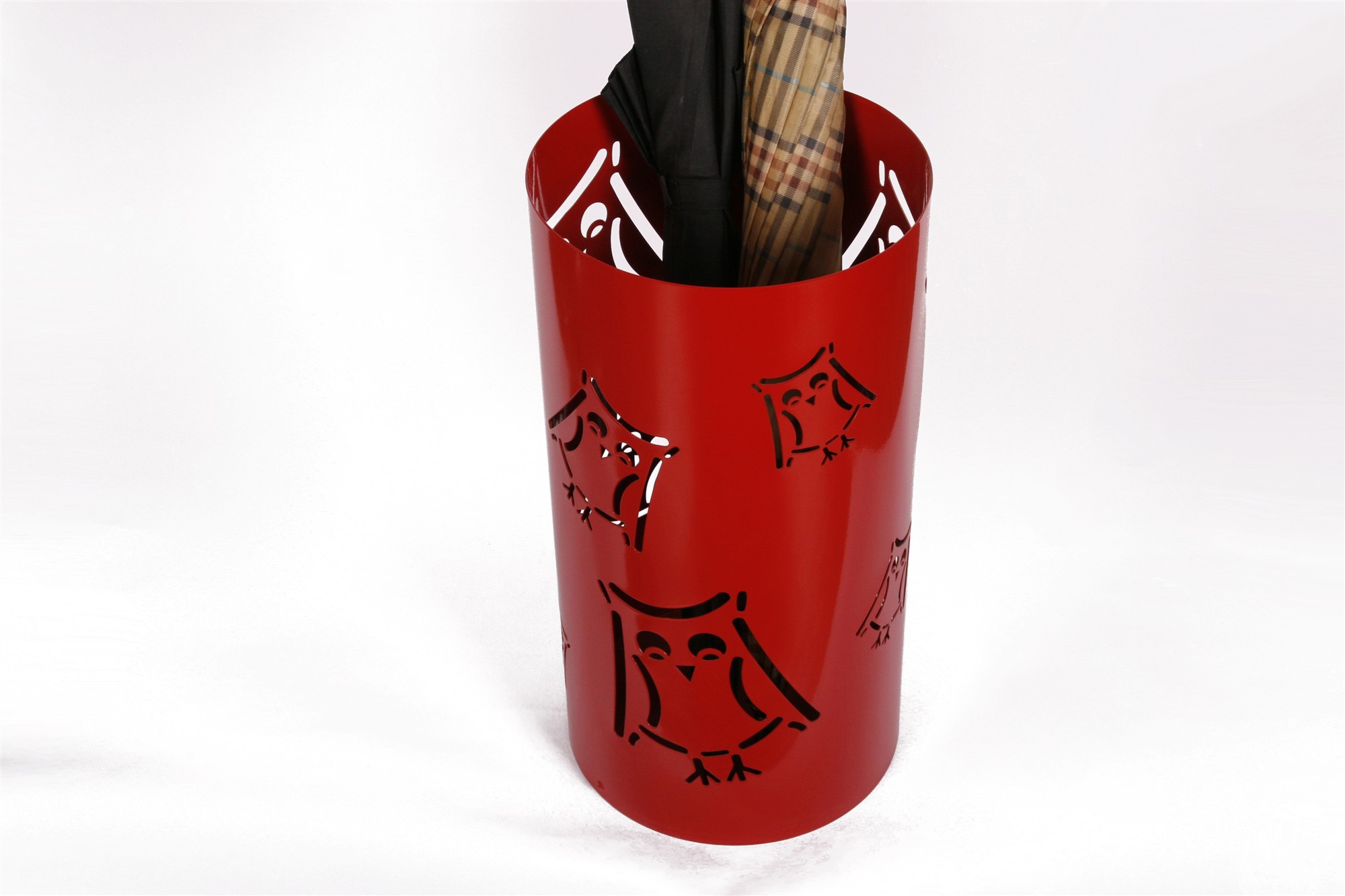 Schirmständer Design Eule 49xØ23cm rot SZAGATO Made in Germany moderner Regenschirmständer groß Schirmhalter Regenschirmhalter Design