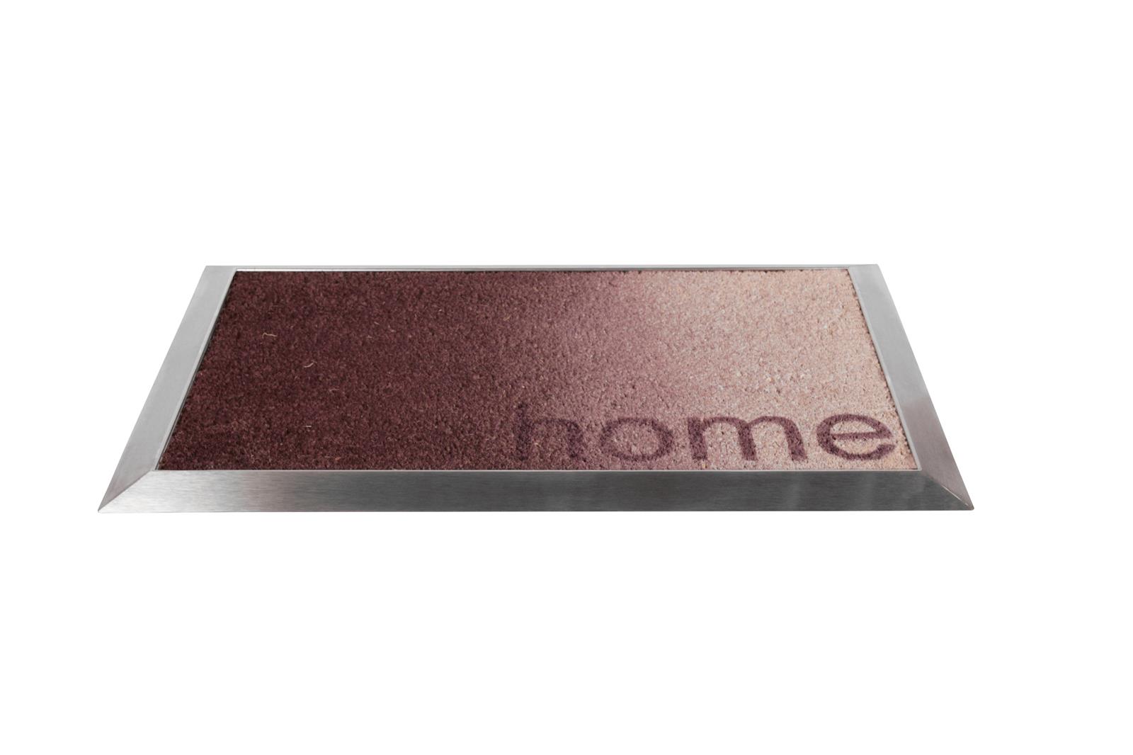 Fußmatte mit Edelstahlrahmen 84x54cm Design 36 Home hellbraun Kokos SZAGATO Made in Germany Edelstahl Schmutzfangmatte Fußabtreter Schmutzabstreifer