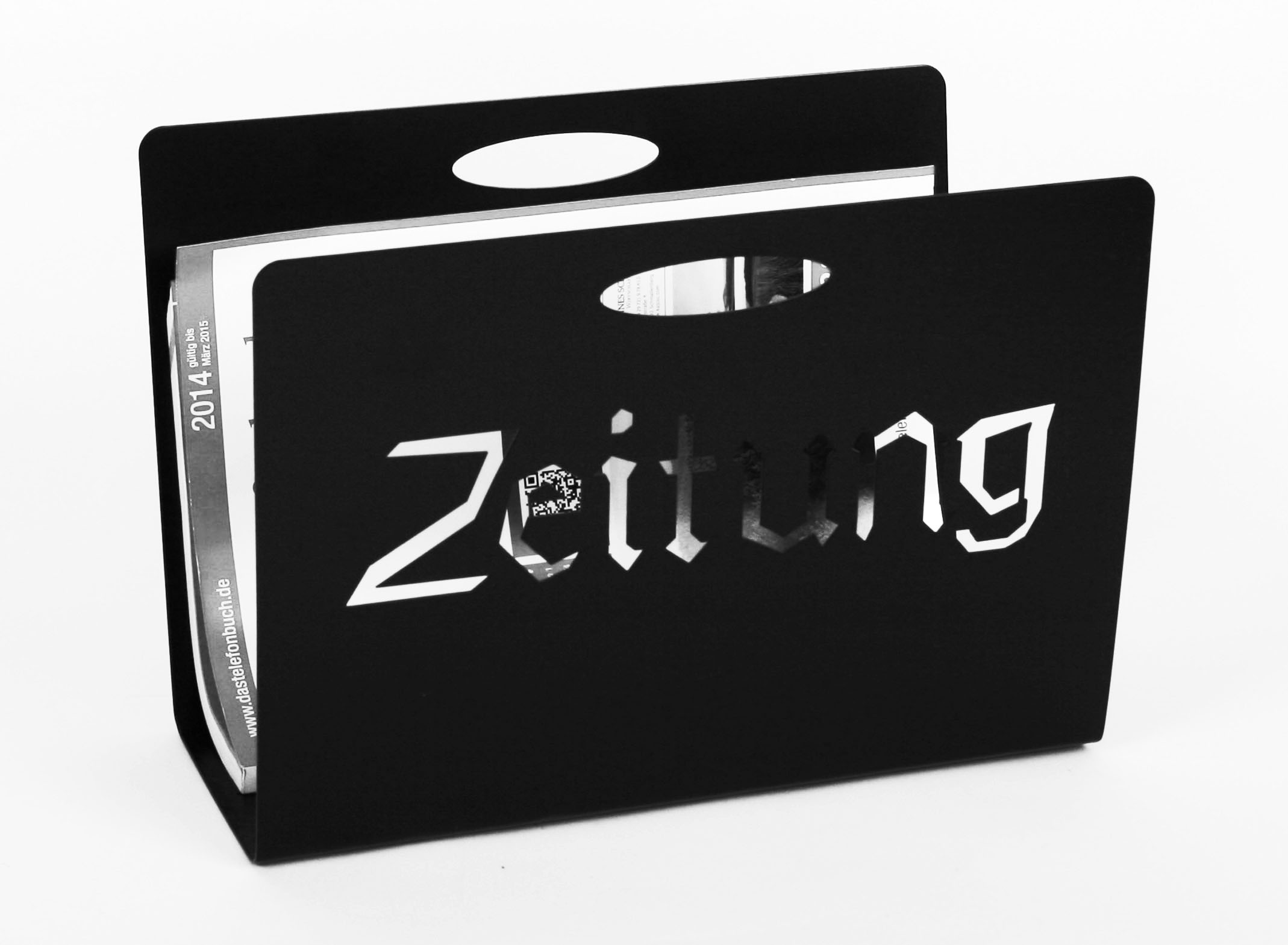 Zeitungsständer Classic 23x32x12cm schwarz SZAGATO Made in Germany  Zeitschriftenständer Metall Zeitschriftenhalter Zeitungshalter modern