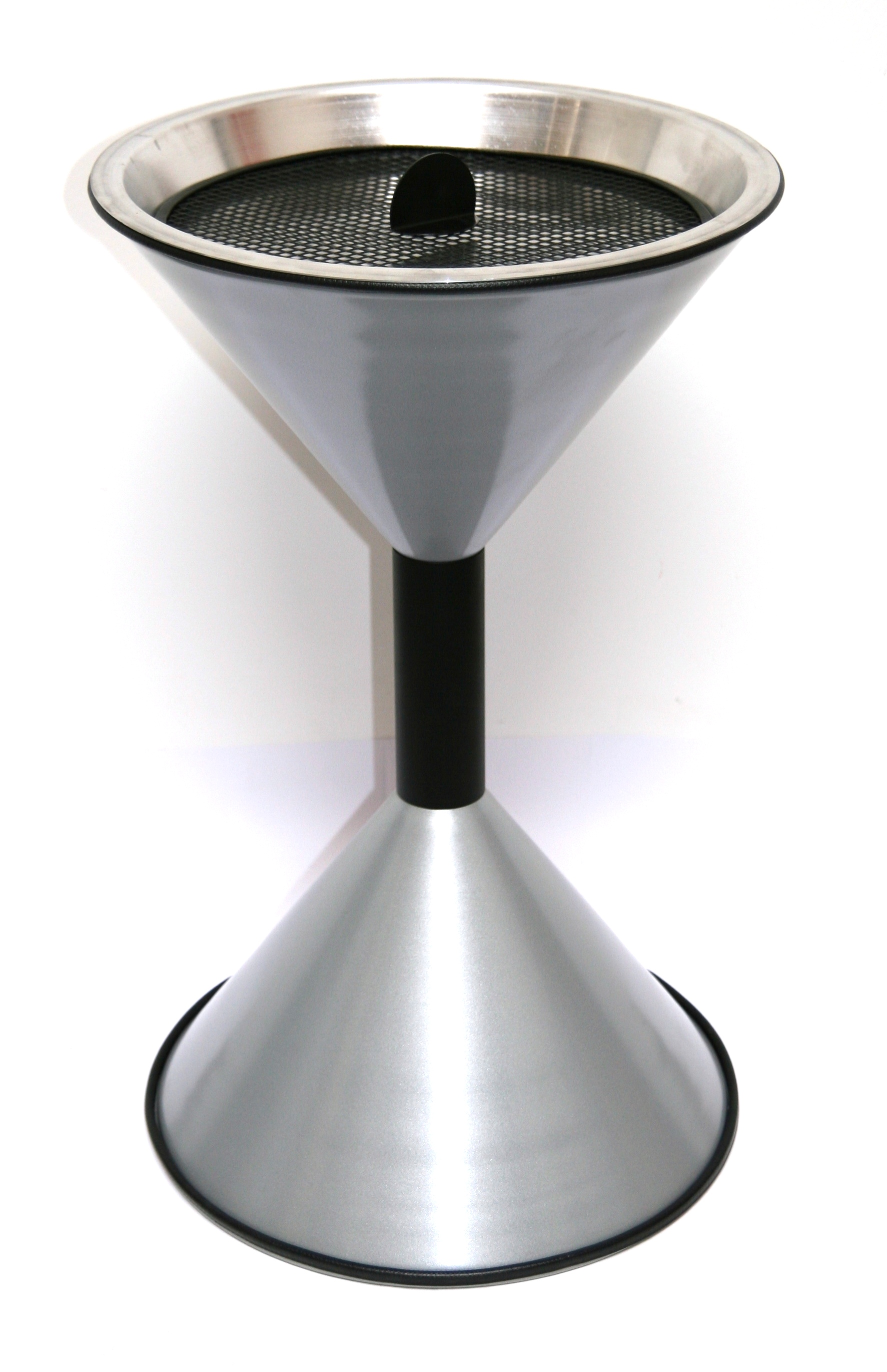 Stand Aschenbecher SZ 70x40cm silbermetallic SZAGATO Made in Germany Aschenbecher für draußen mit Deckel Standaschenbecher Stand Aschenbecher outdoor