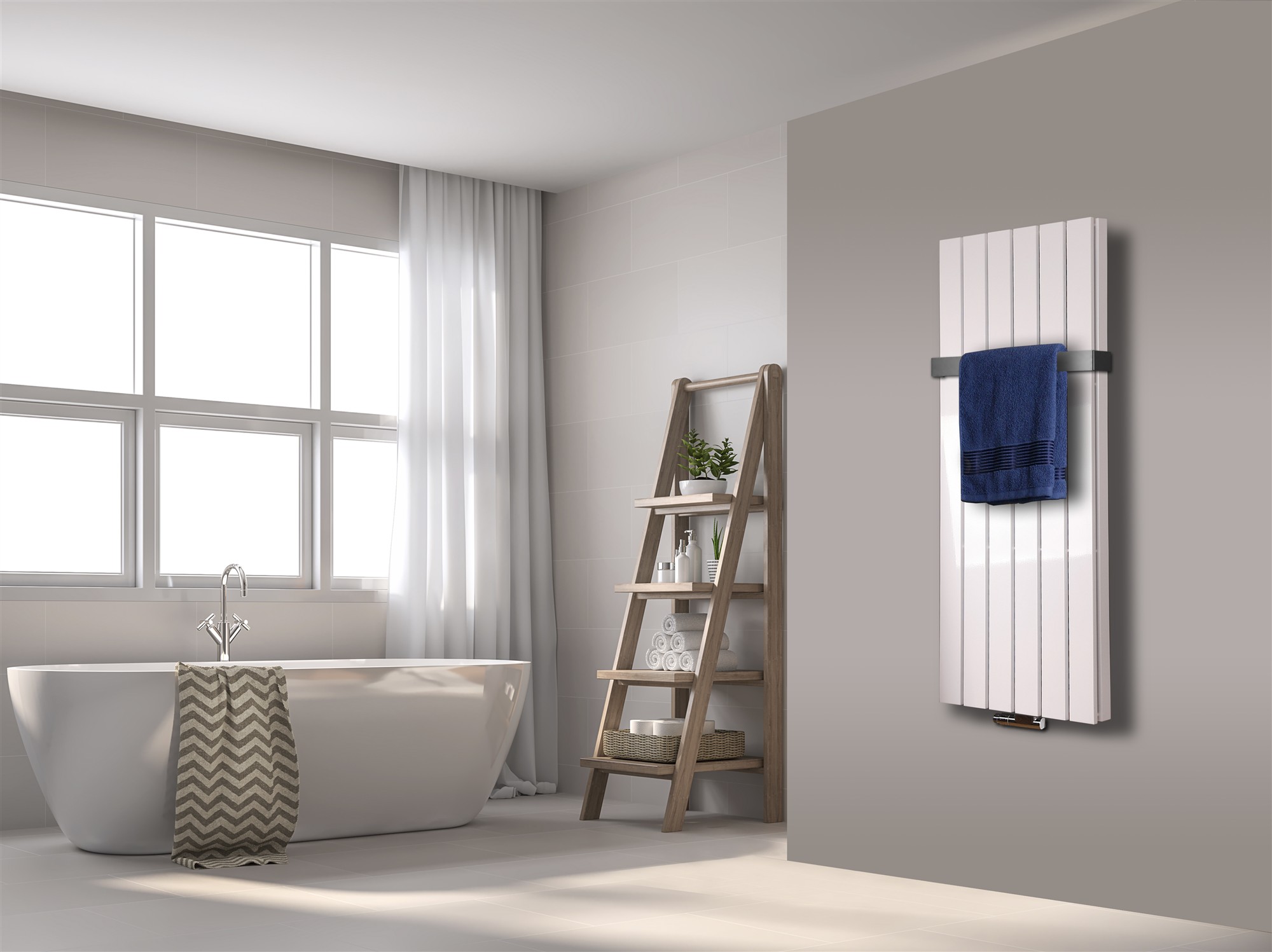 BADHEIZKÖRPER Design Peking 5 120x47cm 1458 Watt weiß (+1 Halter 50mm) SZAGATO Designheizkörper Handtuchheizkörper mit Mittelanschluss Handtuchwärmer