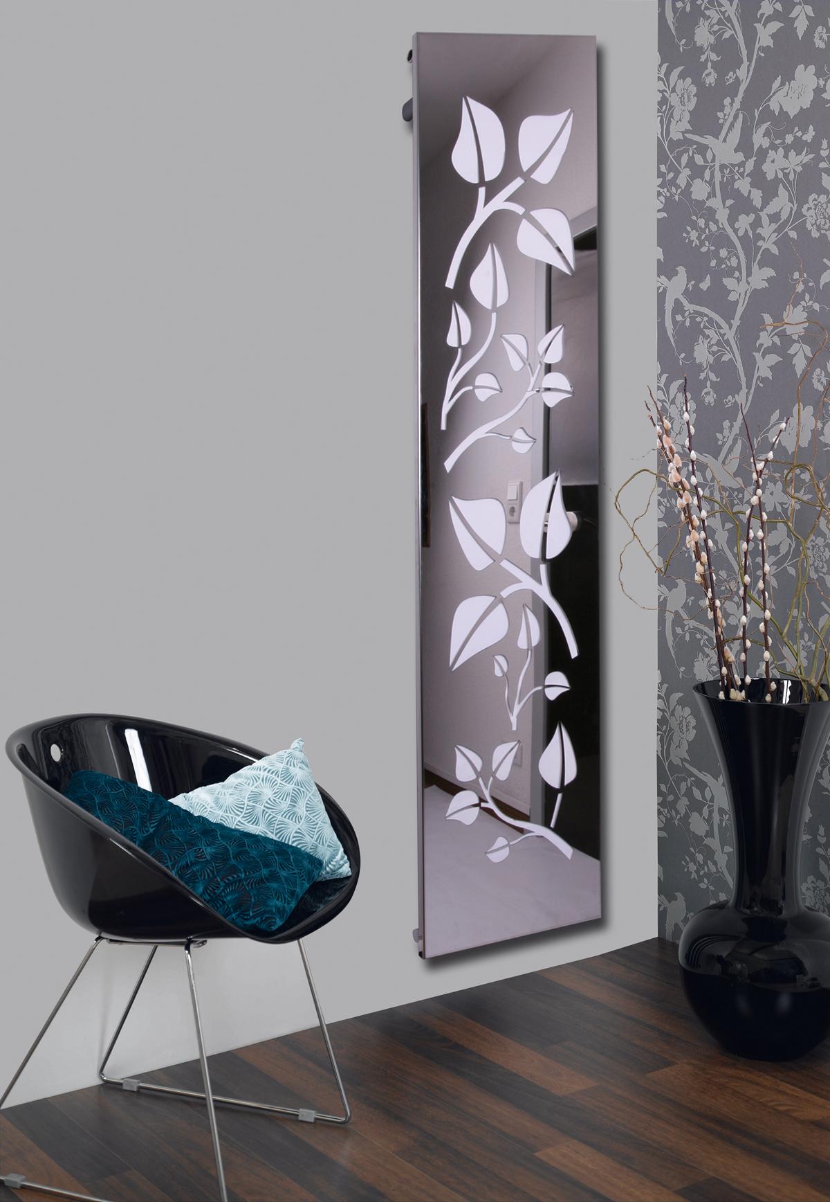 BADHEIZKÖRPER Design Leaves 3 180x47cm 1118 Watt Edelstahl Hochglanz SZAGATO Designheizkörper Handtuchheizkörper mit Mittelanschluss Handtuchwärmer
