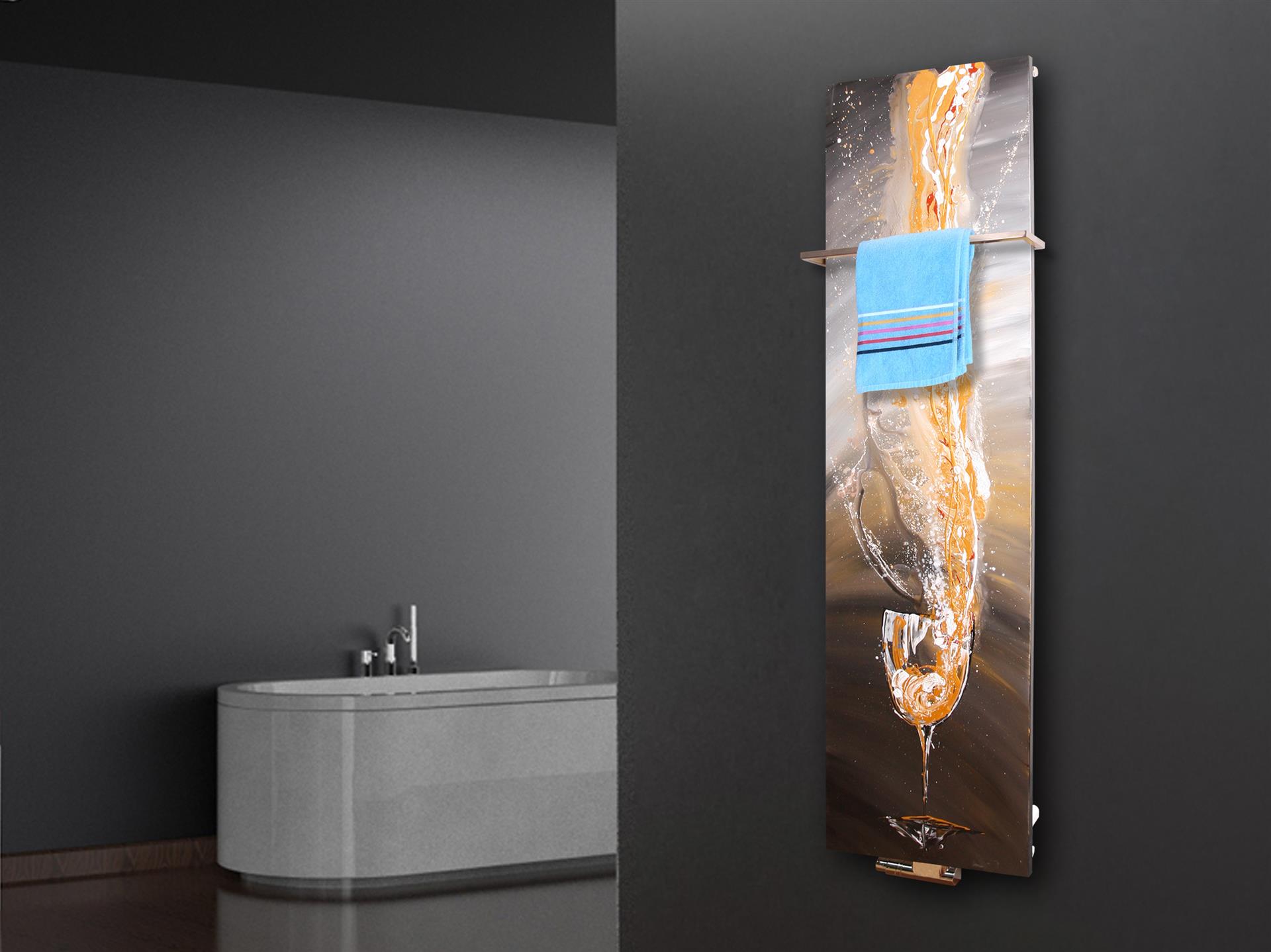 BADHEIZKÖRPER Vernissage Design 63 120x47cm 799 Watt Acryl (+1 Halter 15mm) SZAGATO Designheizkörper Handtuchheizkörpertelanschluss Handtuchwärmer