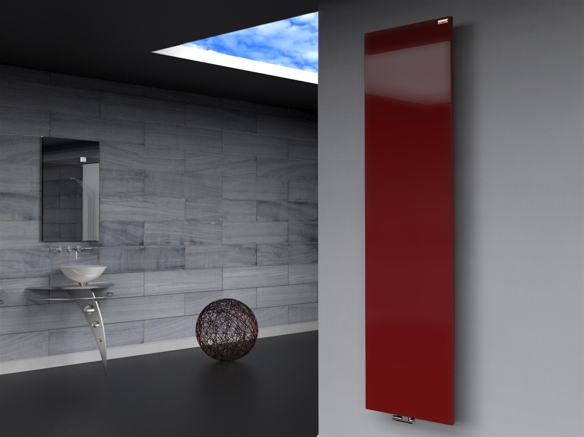 BADHEIZKÖRPER Design Mirror Steel 3 180x47cm 1118 Watt rot SZAGATO Designheizkörper Handtuchheizkörper mit Mittelanschluss Handtuchwärmer