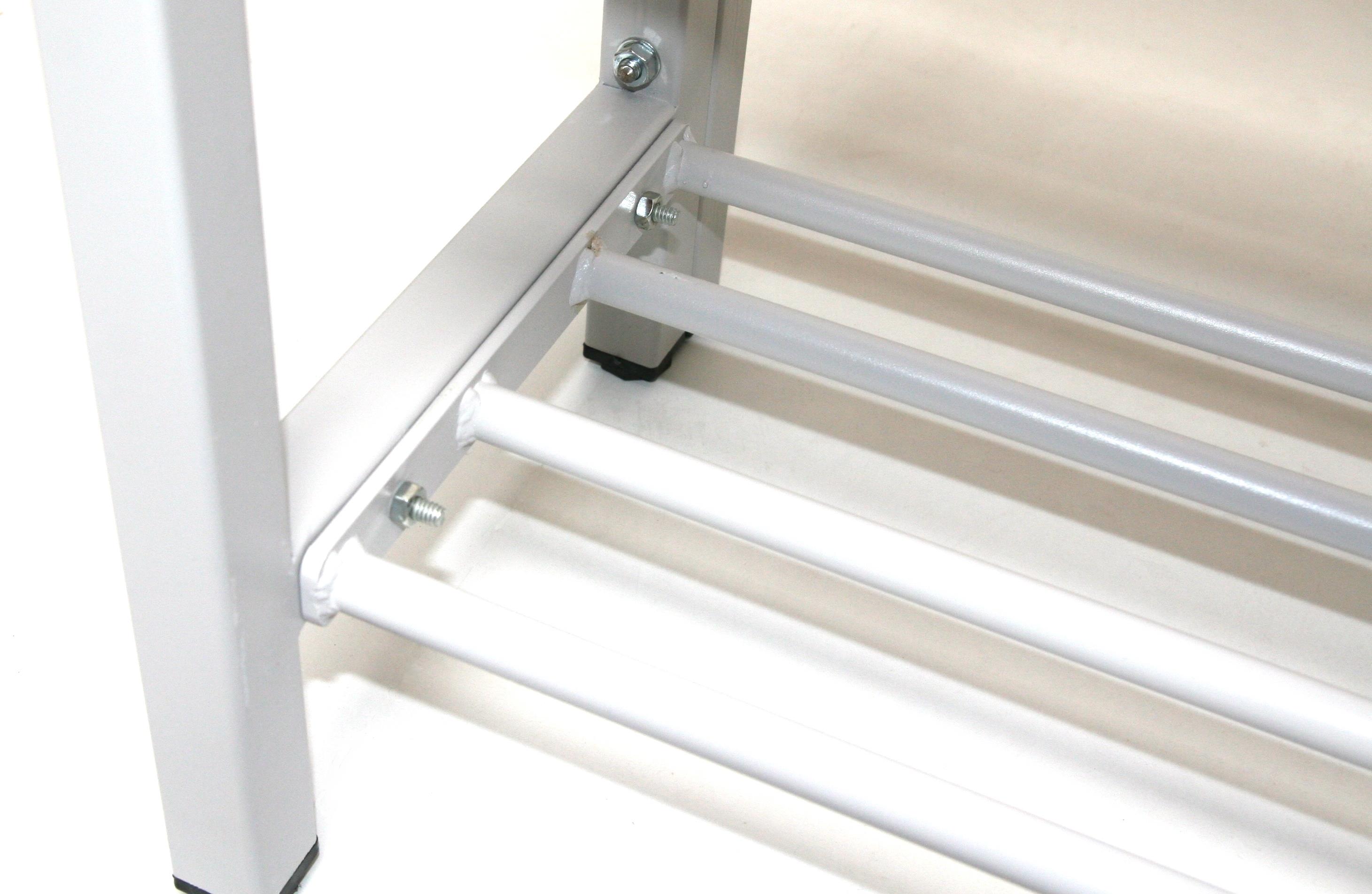 Garderobenbank mit Haken 1-seitig mit Schuhrost HxBxT 170x100x30cm Marke SZAGATO | Umkleidebank Umkleide Sitzbank Garderobe mit Sitzbank für Schulen