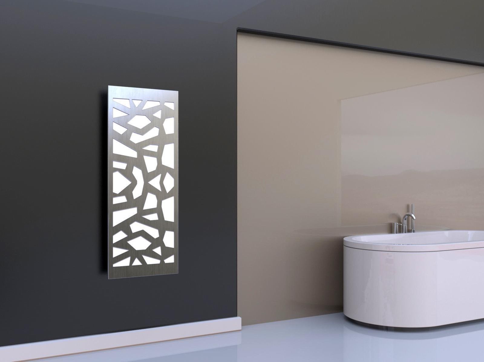 BADHEIZKÖRPER Design Mosaik 2 120x47cm 799 Watt Edelstahl SZAGATO Designheizkörper Handtuchheizkörper mit Mittelanschluss Handtuchwärmer