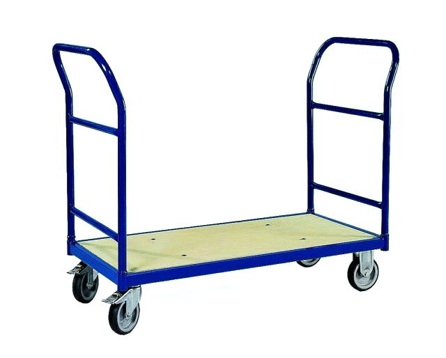250 kg PROFI Schiebebügelwagen 100x50cm blau 2 Schiebebügel blau SZAGATO Plattformwagen Tischwagen Schiebebügelwagen Rollwagen Rollregal Professional