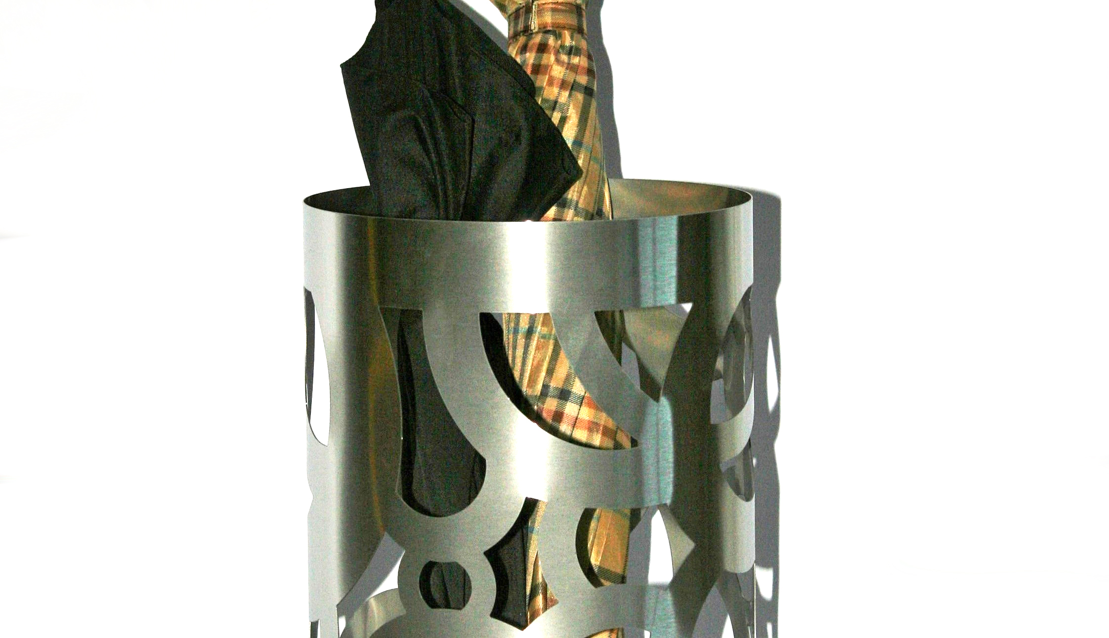 Schirmständer Design Circle 49xØ23cm Edelstahl matt SZAGATO Regenschirmständer Schirmständer große Schirme Schirmhalter moderne Regen-Schirmständer