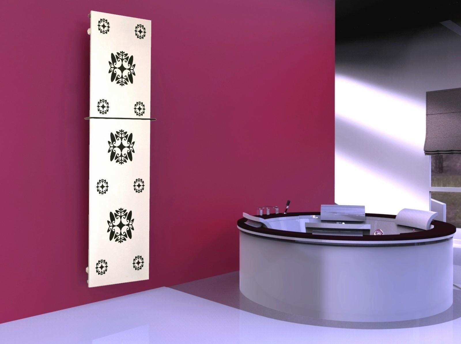 BADHEIZKÖRPER Design Ornaments 3 180x47cm 1118 Watt weiß (+1 Halter 15mm) SZAGATO Designheizkörper Handtuchheizkörper Mittelanschluss Handtuchwärmer