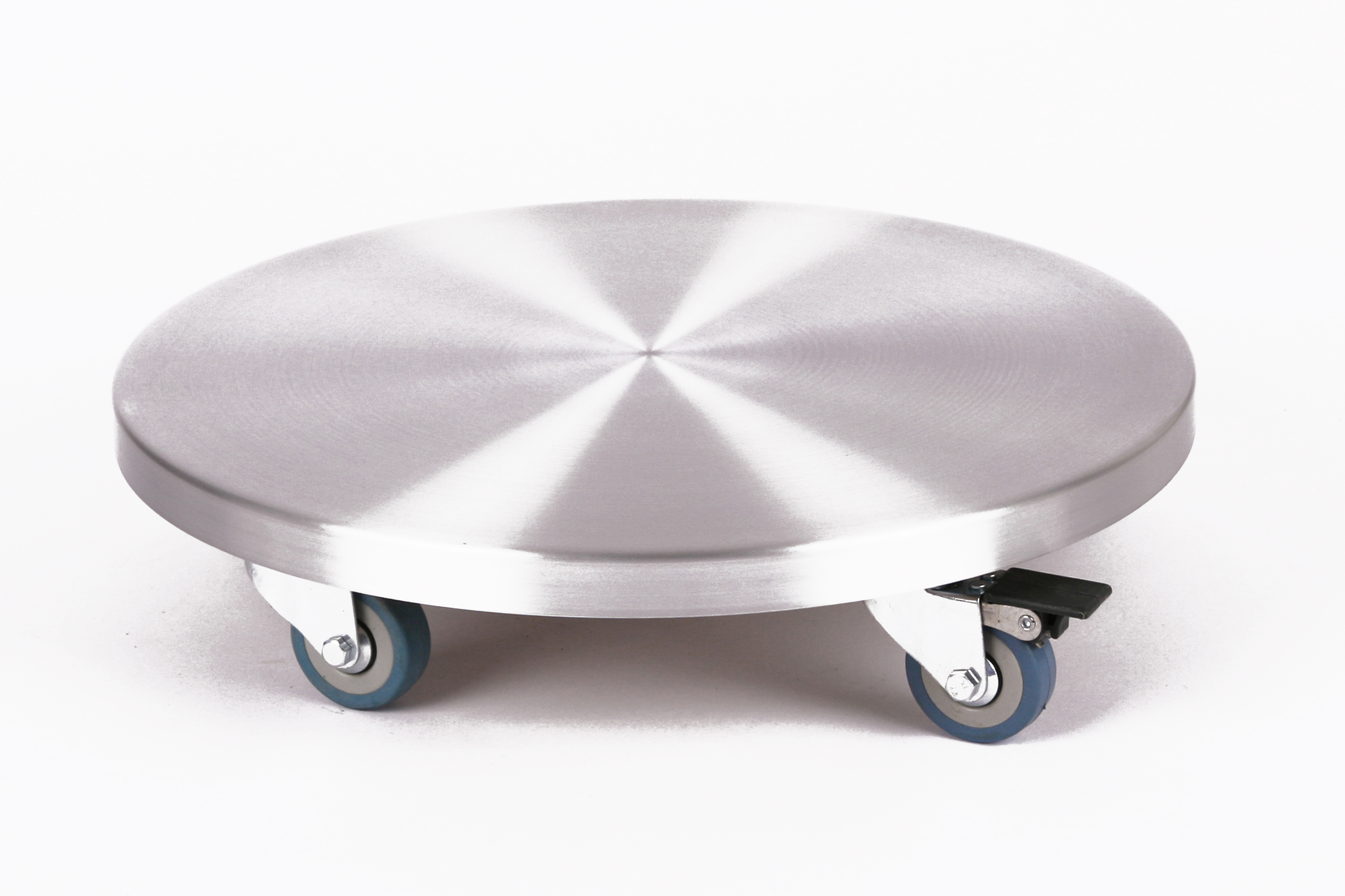 Rollbrett Pflanzenroller Ø40cm ALU 150 kg PU-Rolle +Bremse SZAGATO Made in Germany Blumenuntersetzer Möbelroller Outdoor Blumenroller Transportroller