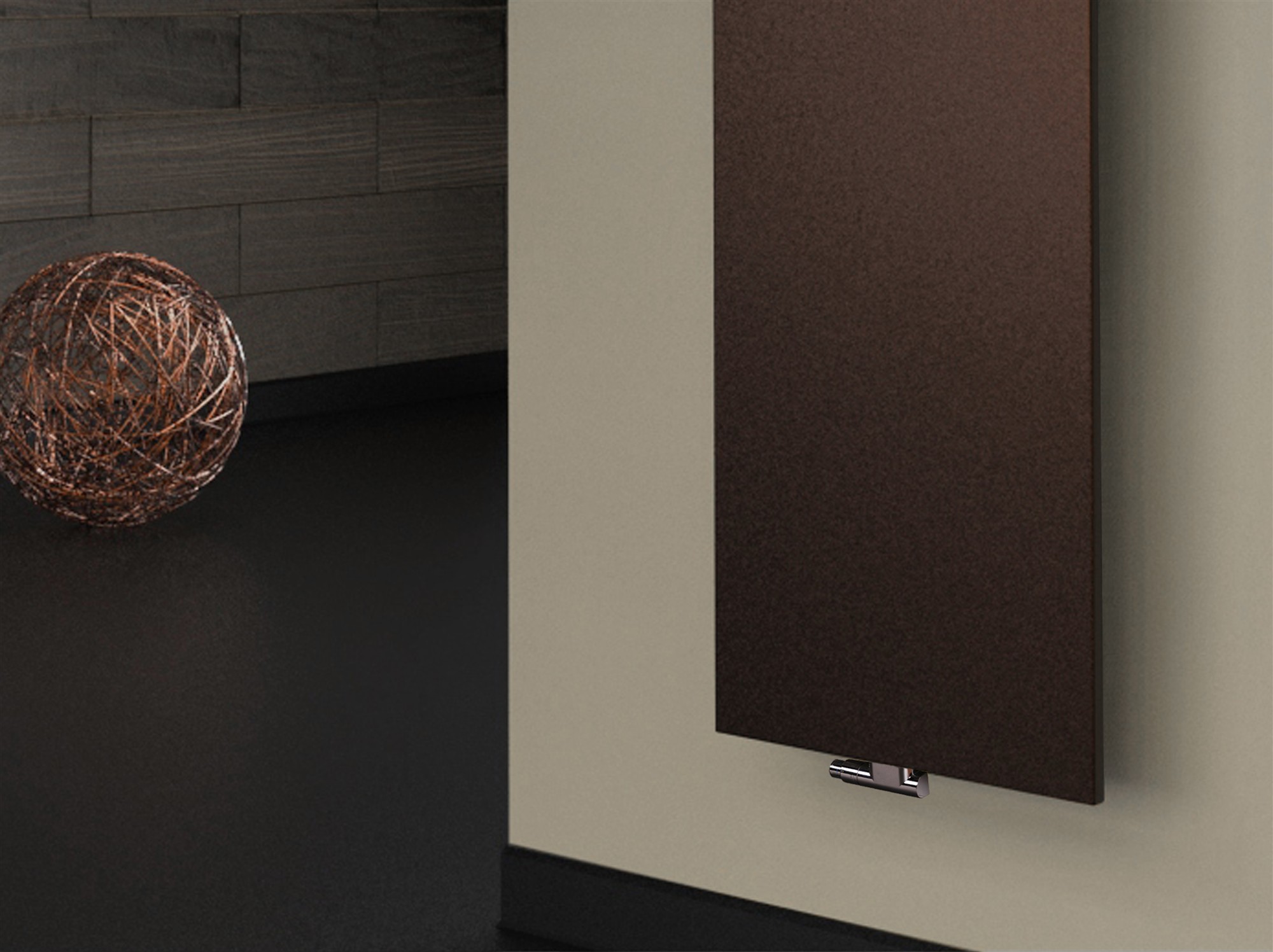 BADHEIZKÖRPER Design Mirror Steel 3 180x47cm 1118 Watt braun (+2 Halter 30mm) SZAGATO Handtuchheizkörper mit Mittelanschluss Handtuchwärmer