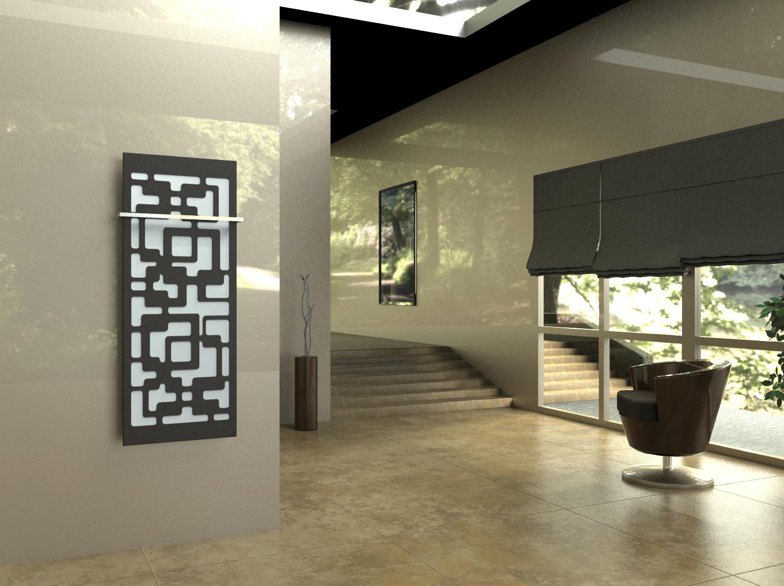 BADHEIZKÖRPER Design Downtown 2 120x47cm 799 Watt anthrazit - moonstone (+1 Halter 15mm) SZAGATO Designheizkörper mit Mittelanschluss Handtuchwärmer