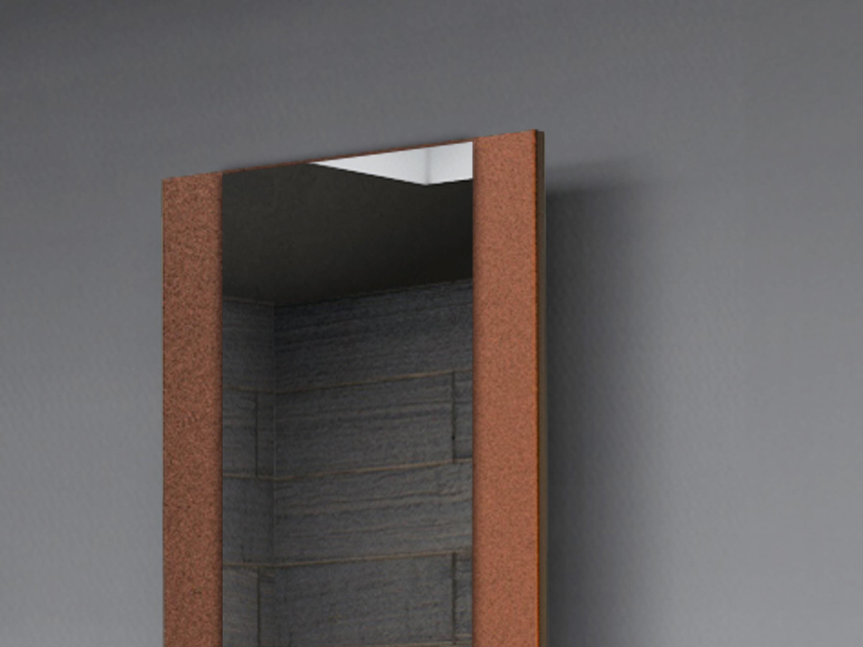 BADHEIZKÖRPER mit Spiegel Design Singapur 2 120x47cm 799 Watt braun SZAGATO Designheizkörper Handtuchheizkörper mit Mittelanschluss Handtuchwärmer