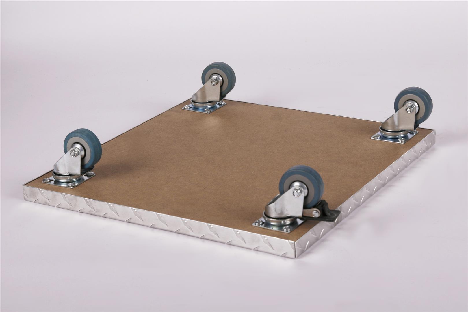 Rollbrett Pflanzenroller 30x30cm ALU 150kg PU-Rolle + Bremse SZAGATO Made in Germany Blumenuntersetzer Möbelroller Blumenroller Transportroller