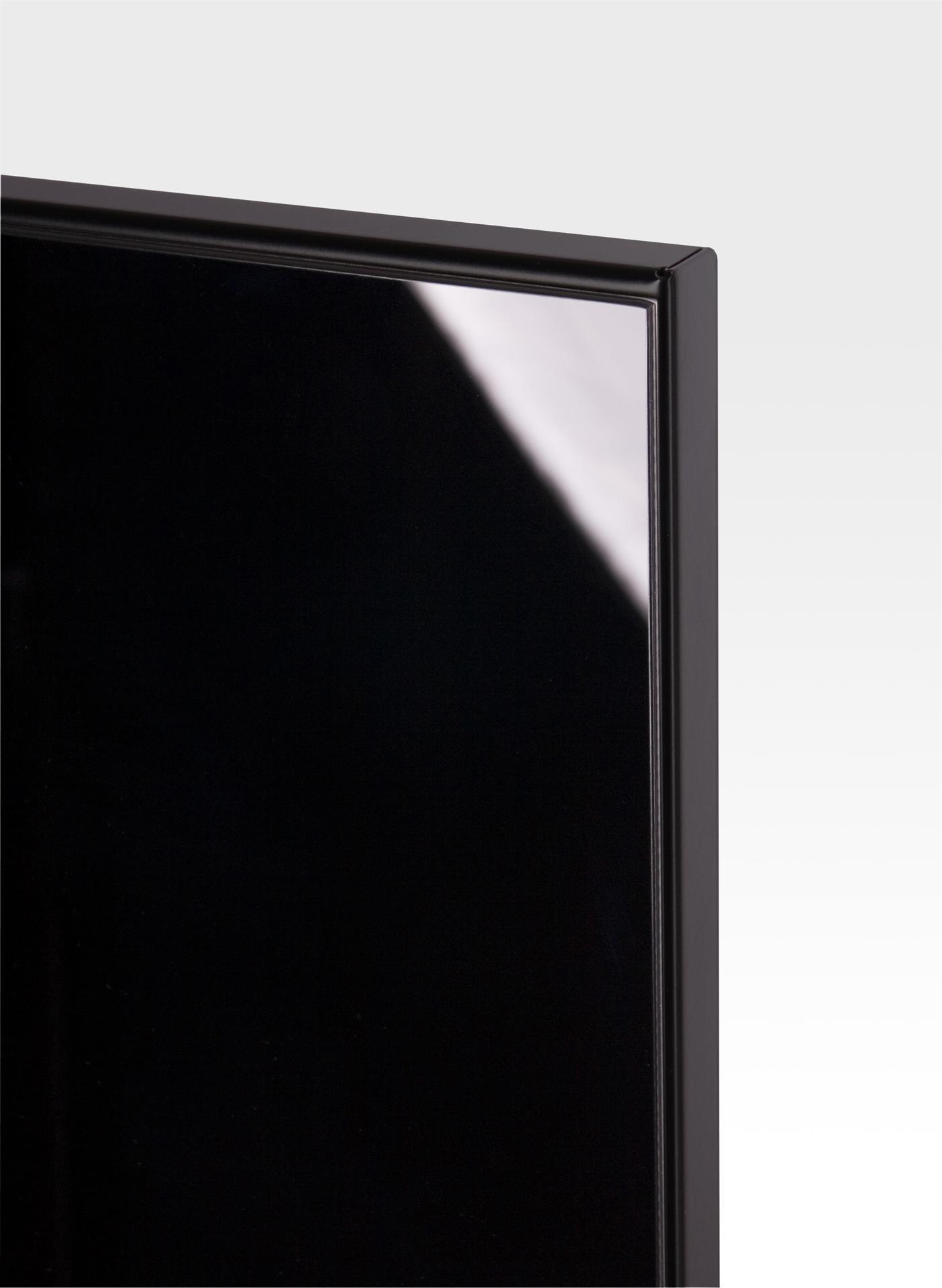 Badheizkörper mit Glas Design Montevideo 3 Glasfront 180x47cm 1118 Watt schwarz SZAGATO Design Handtuchheizkörper mit Mittelanschluss Handtuchwärmer