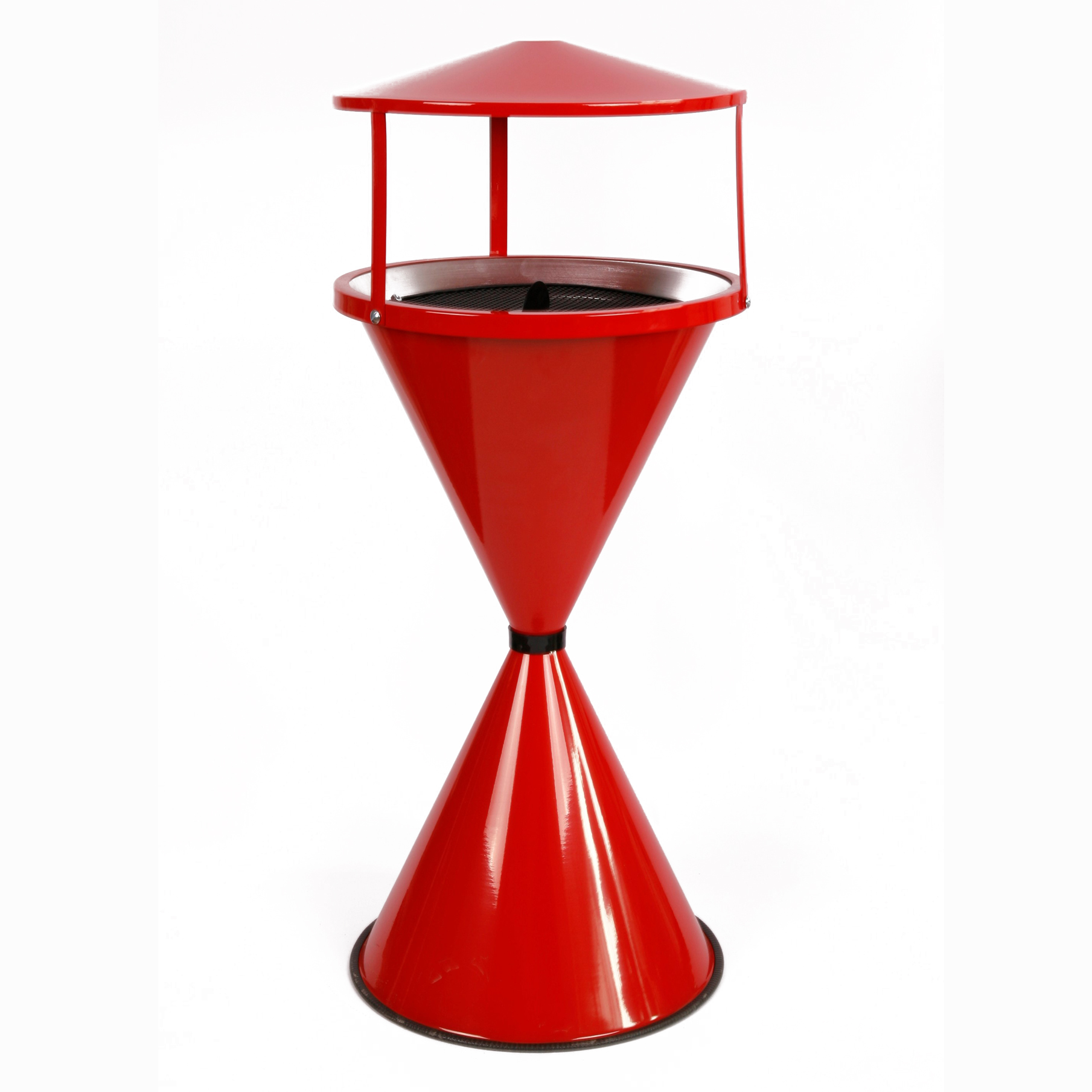 Standaschenbecher Diabola mit Dach 70x40cm rot SZAGATO Aschenbecher groß Stand-Aschenbecher außen Aschenbecher stehend Aschenbecher für draußen