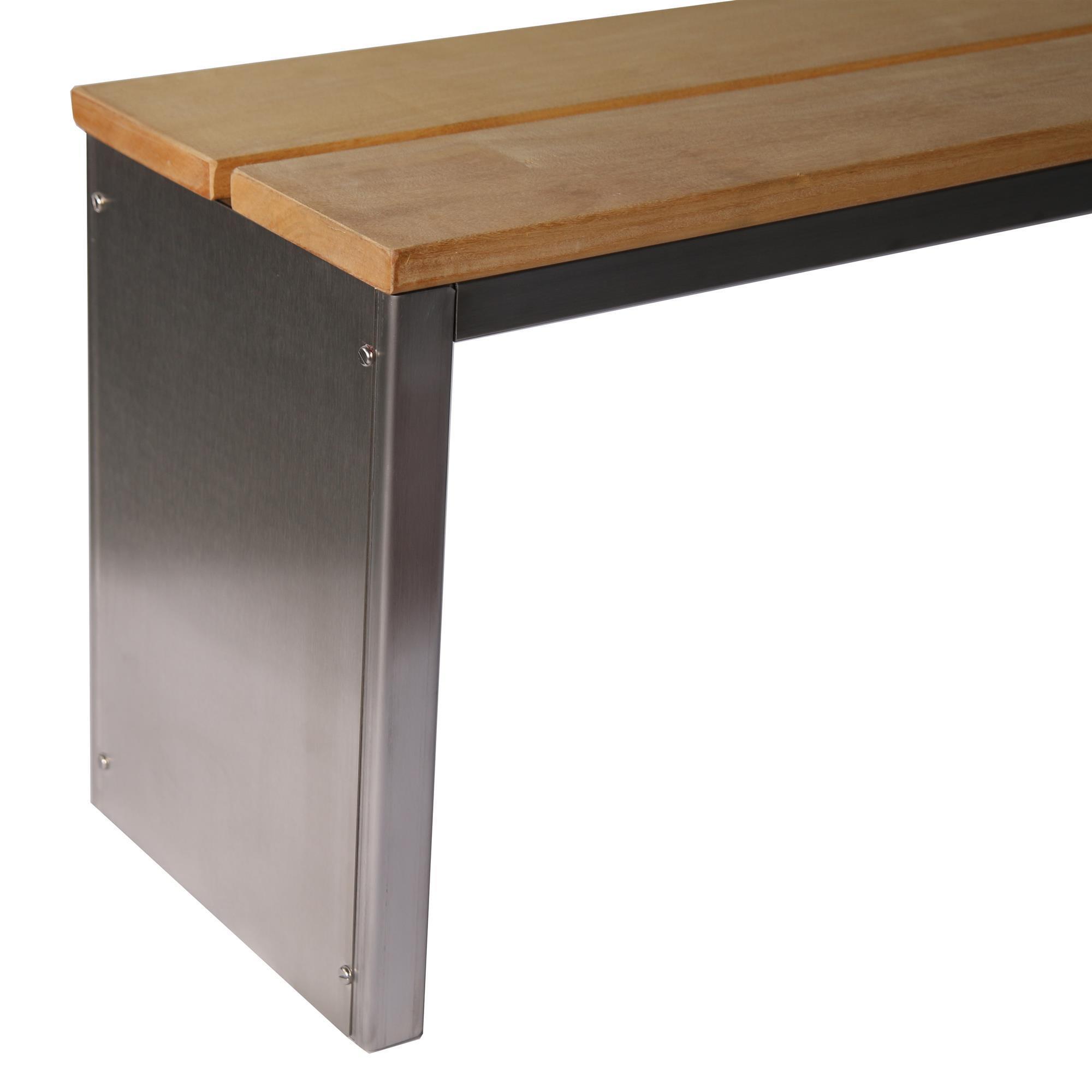 Parkbank, BxTxH: 100x30x40 cm, (D-Form) Edelstahl SZAGATO Made in Germany Sitzbank Metall Umkleidebank Parkbank wetterfest Parkbänke