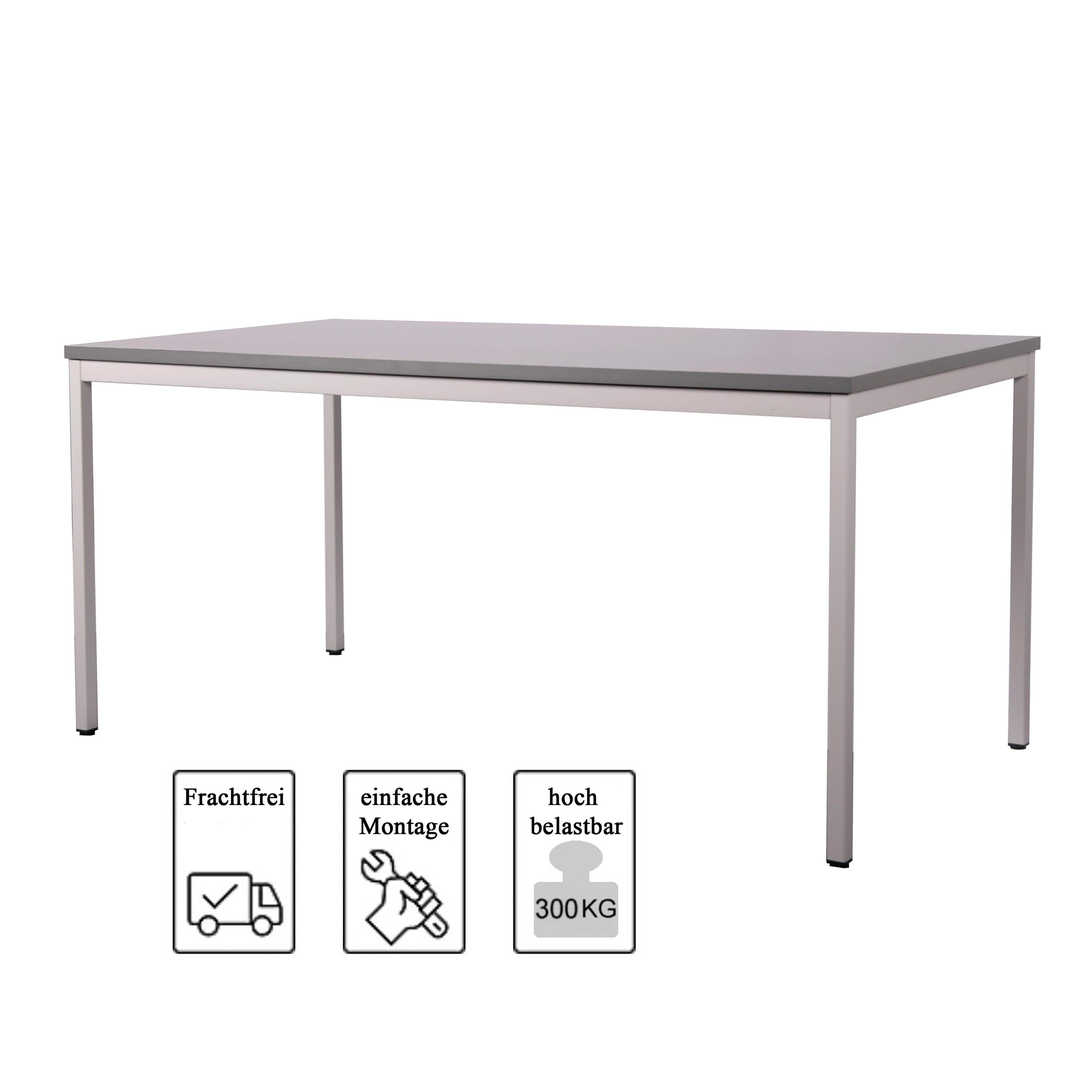 Schreibtisch Stahl LxB 180x80cm anthrazit SZAGATO Made in Germany Schreibtisch höhenverstellbar Arbeitstisch Bürotisch Druckertisch Computertisch