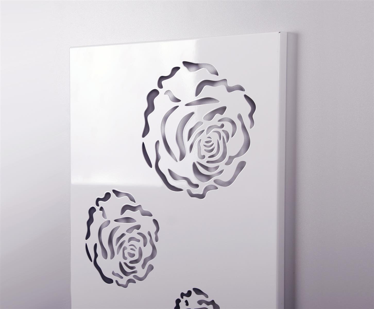 Wandgarderobe Design Rose 140x40cm weiß SZAGATO Made in Germany Garderobenpaneel Garderobenleiste Garderobenleisten Flurgarderobe Garderobe Flur