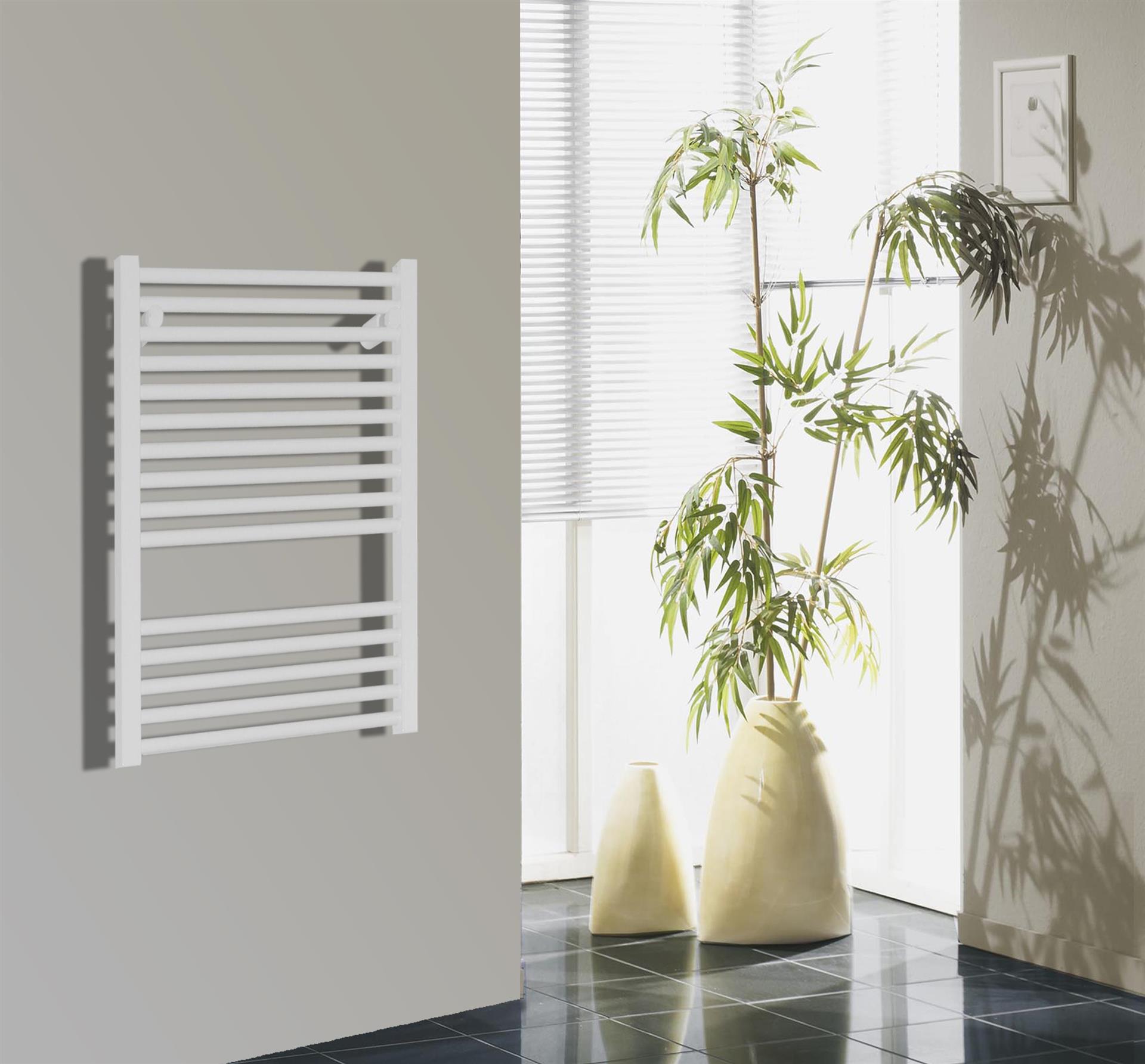 BADHEIZKÖRPER Design Berlin 1 69x50cm 387 Watt weiß SZAGATO Handtuchheizkörper mit Seitenanschluss Handtuchwärmer mit Seitenanschluss