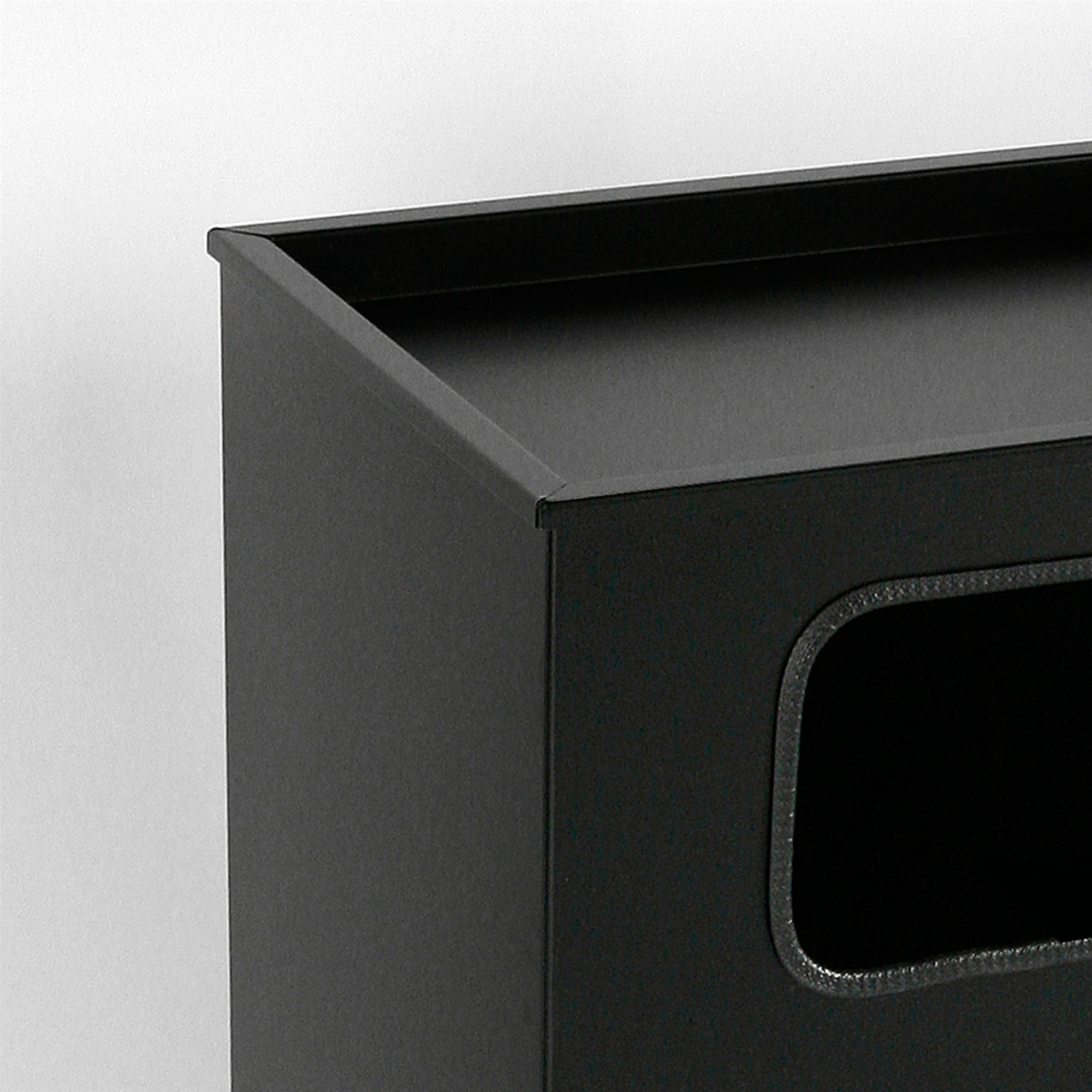 Aschenbecher mit Mülleimer Classic 62x40x33cm 28 ltr Schwarz inkl Inneneimer SZAGATO Standascher Abfalleimer Mülleimer mit Aschenbecher Abfallsammler