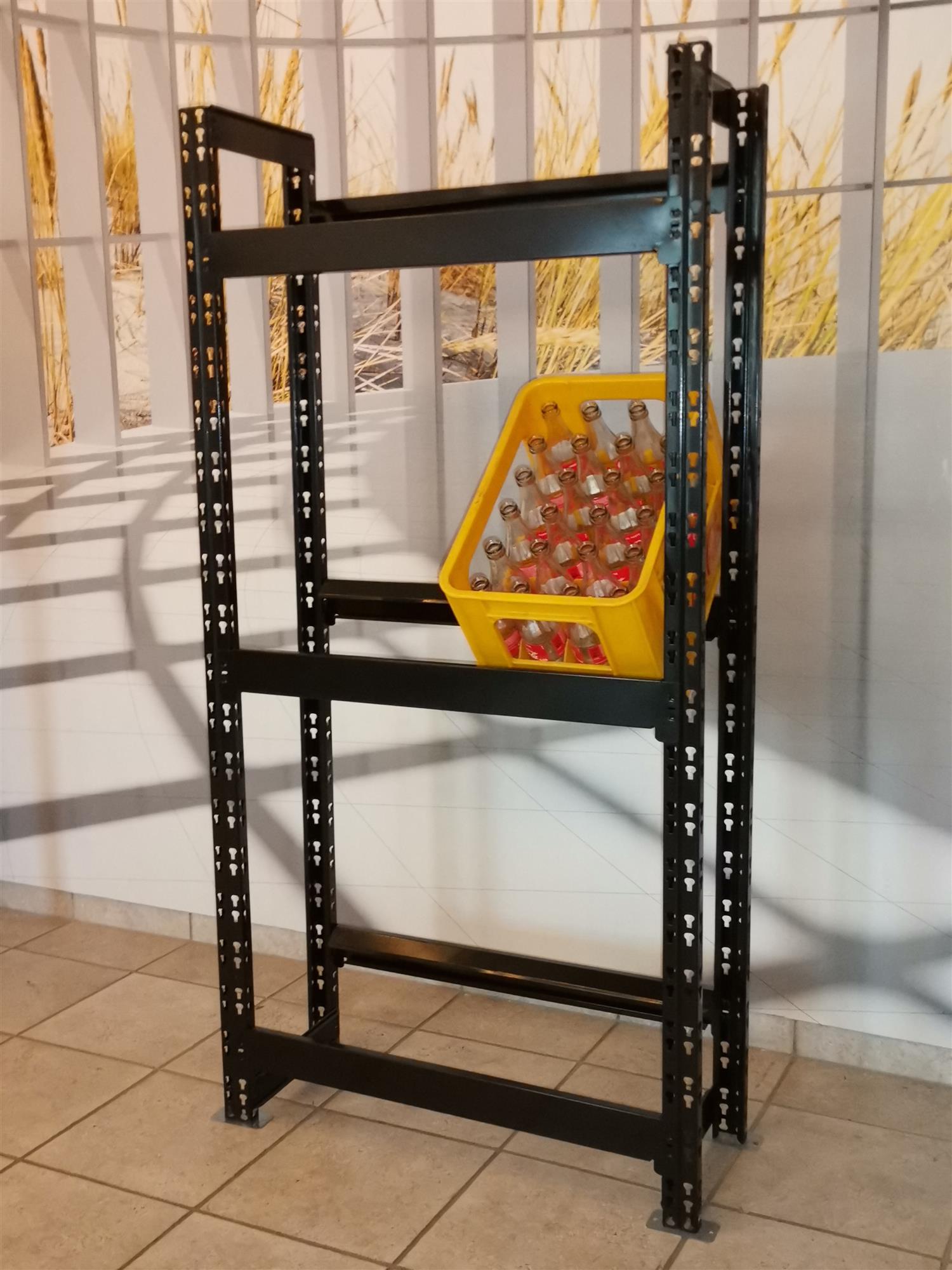 Getränkekisten Regal Profi 6 Kisten 160x75x30cm 150 KG schwarz SZAGATO Kastenständer Getränke Kisten Halter Getränkekisten Ständer Flaschenkasten