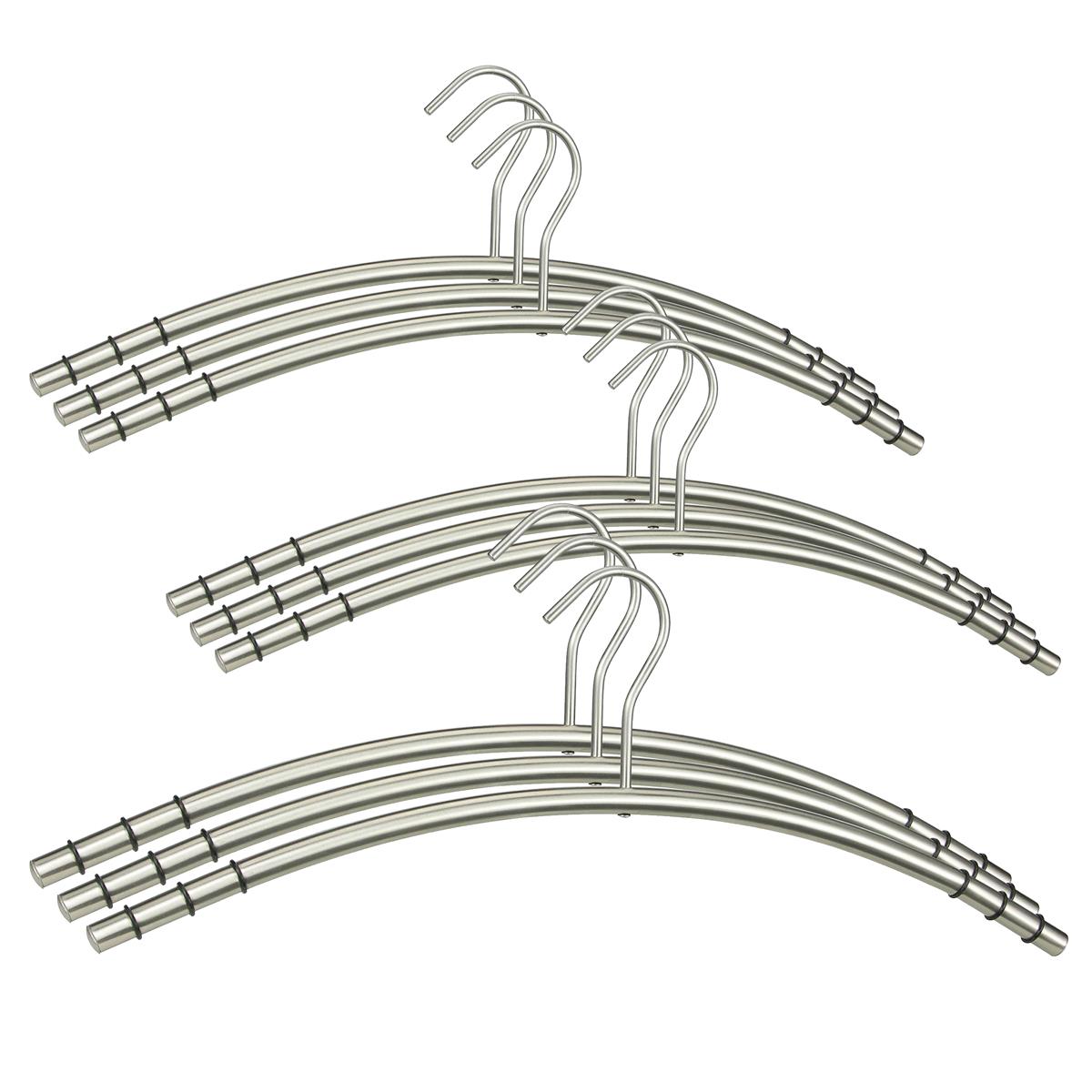 Kleiderbügel Edelstahl VE=9 Stück SZAGATO Edelstahl Kleiderbügel modern Hosenbügel Design Kleiderbügel Metall Hänger Garderobenbügel hochwertig