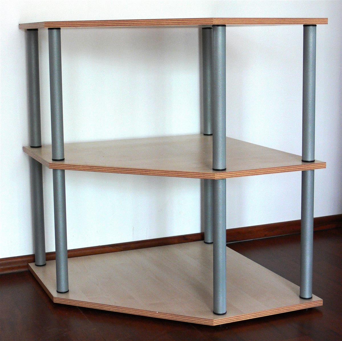 Wohnzimmerregal Bücherregal SZAGATO Eckregal 76x60x60cm Buche 3 Böden Made in Germany Ordnerregal Bücherregal Büroregal Holzregal Lagerregal #1