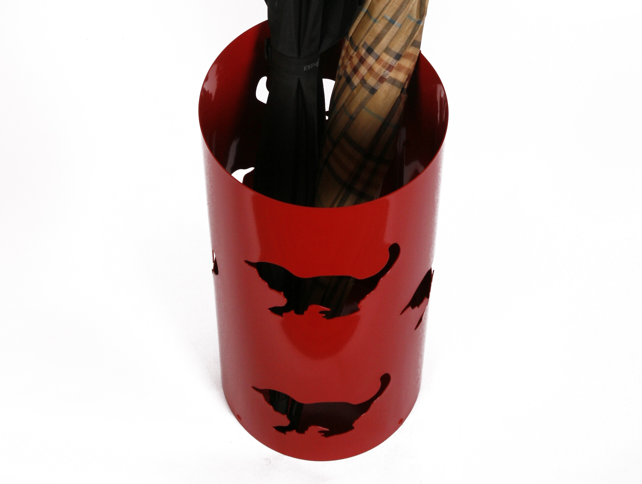 Schirmständer Katze 49xØ23cm rot (RAL 3002) SZAGATO Made in Germany moderner Regenschirmständer groß Schirmhalter Regenschirmhalter Design