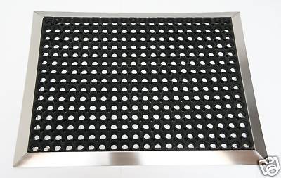 Edelstahlrahmen mit Fußmatte Ringgumimi 90x60cm SZAGATO Made in Germany Schuhabstreifer Edelstahl außen Schmutzfangmatte Fußabtreter draußen