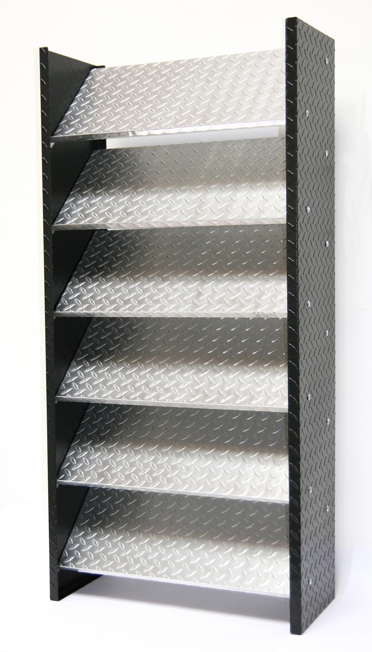 Schuhregal Metall Alu SZAGATO 125x60x26cm 18 Paar 6 Böden Bicolor Made in Germany Schuhschrank Schuhregal Metall Schuhablage Schuhregal schwarz