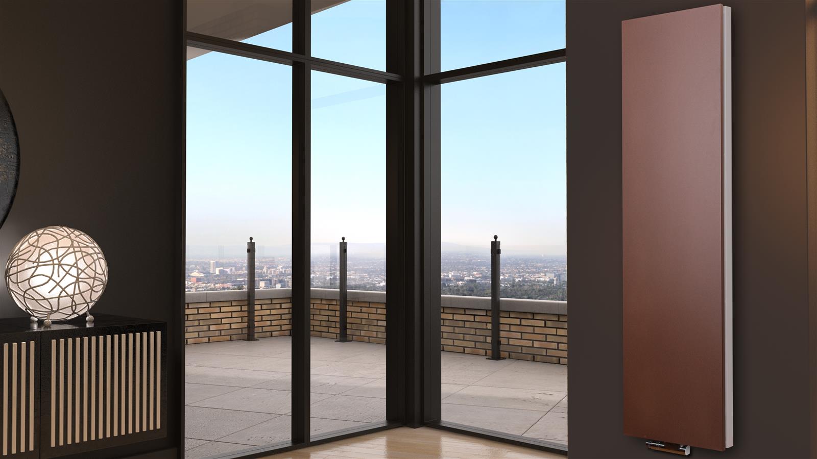 BADHEIZKÖRPER Design Mirror Steel 6 180x47cm 1964 Watt braun SZAGATO Designheizkörper Handtuchheizkörper mit Mittelanschluss Handtuchwärmer