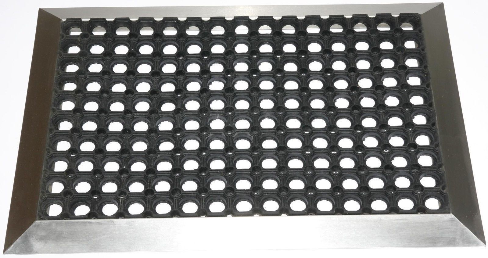 Edelstahlrahmen mit Fußmatte Ringgummi 70x50cm SZAGATO Made in Germany Schuhabstreifer Edelstahl außen Schmutzfangmatte Fußabtreter Schmutzmatte