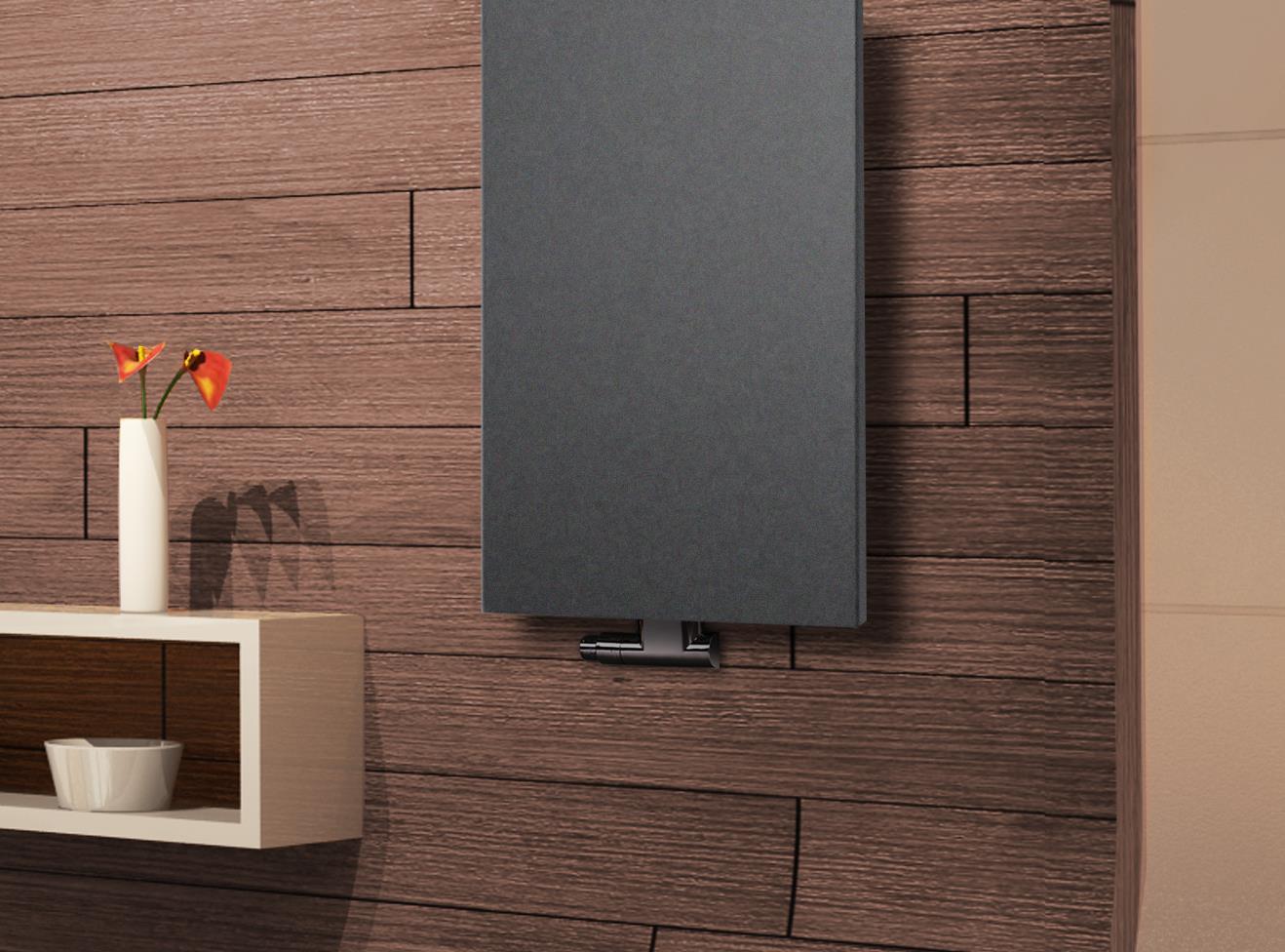 BADHEIZKÖRPER Design Mirror Steel 2 120x47cm 799 Watt anthrazit - moonstone SZAGATO Design Handtuchheizkörper mit Mittelanschluss Handtuchwärmer