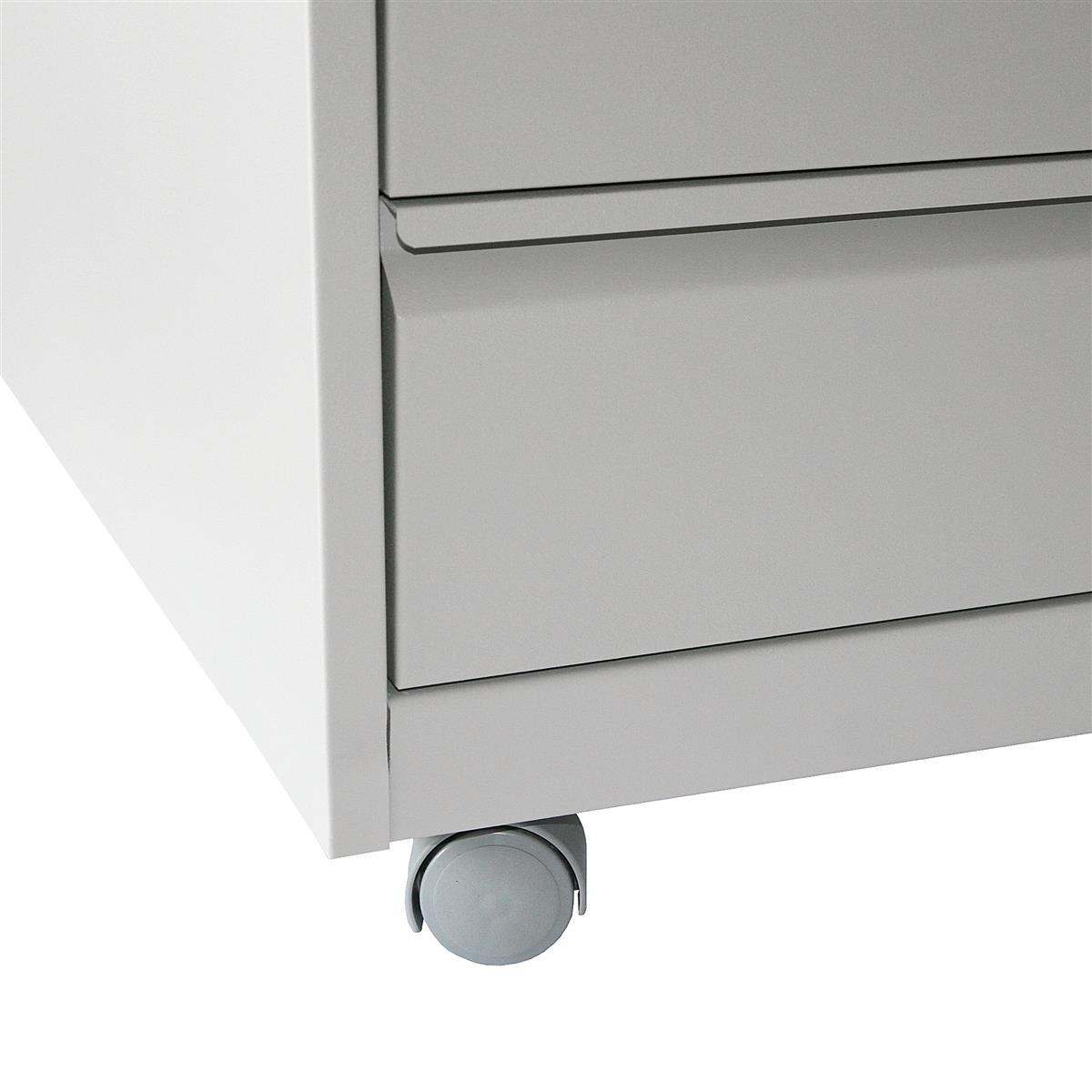 Rollcontainer Stahl Profi 3 Schubladen HxBxT 60x46x60cm lichtgrau SZAGATO Bürocontainer Schreibtisch UnterschrankRollcontainers Rollcontainer Büro
