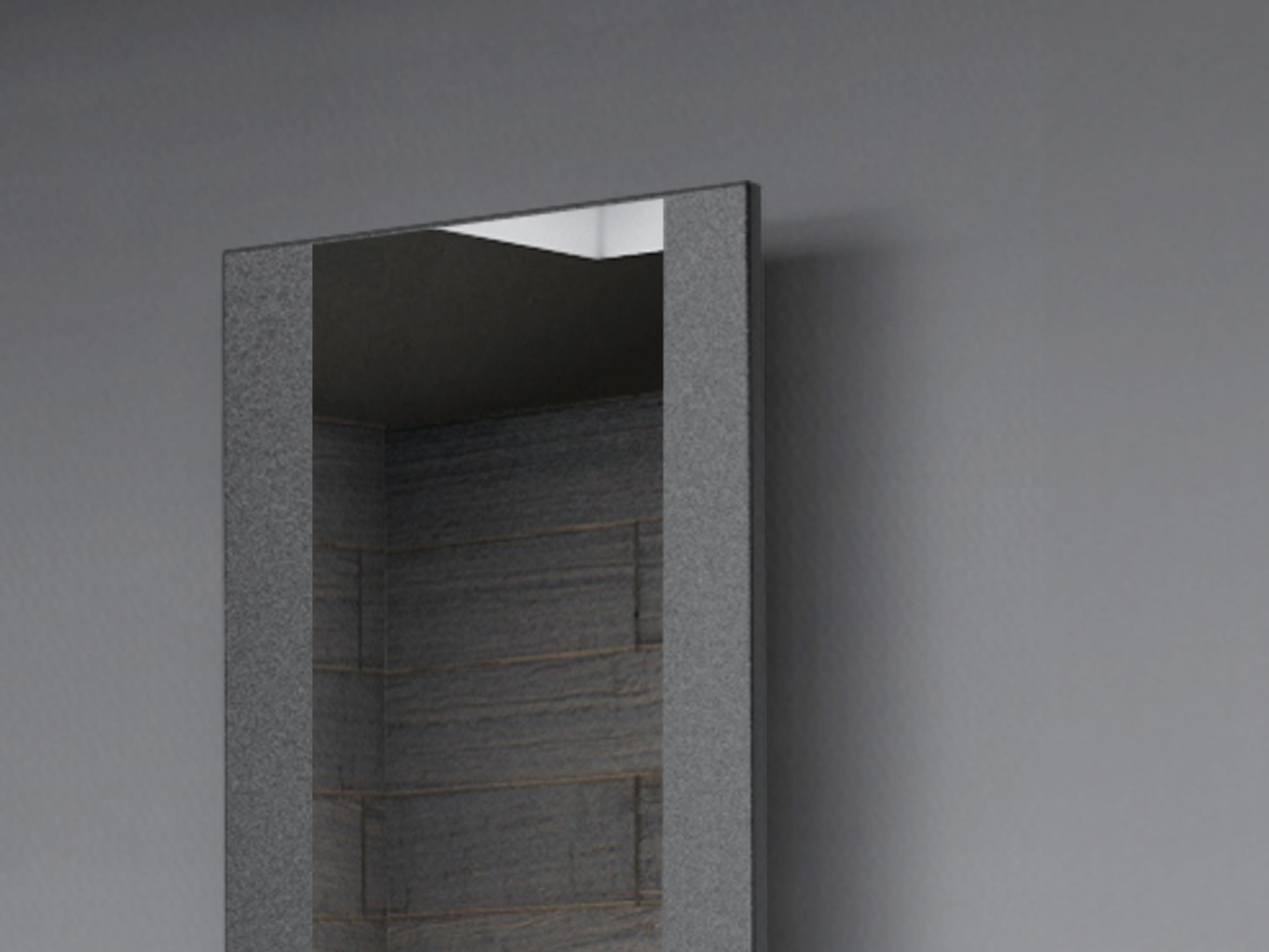 BADHEIZKÖRPER mit Spiegel Design Singapur 2 120x47cm 799 Watt anthrazit - moon SZAGATO Design Handtuchheizkörper mit Mittelanschluss Handtuchwärmer
