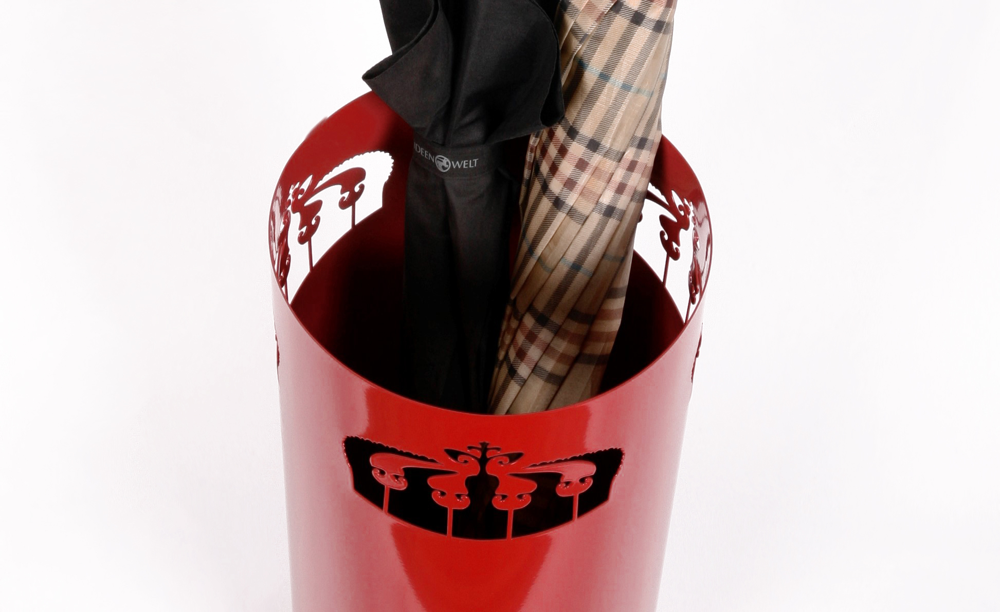 Schirmständer Crown 49xØ23cm rot (RAL 3002) SZAGATO Made in Germany moderner Regenschirmständer groß Schirmhalter Regenschirmhalter Design