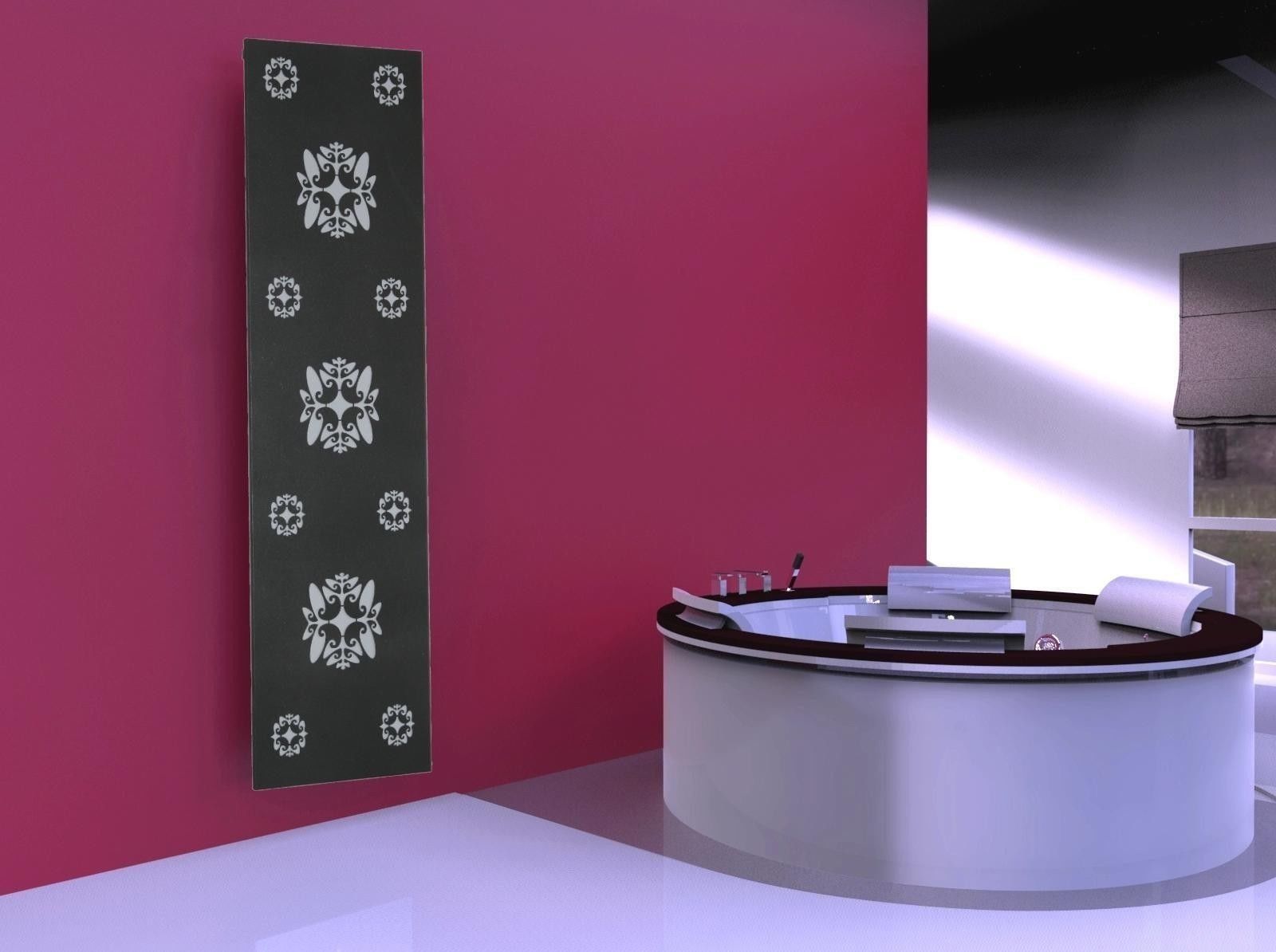 BADHEIZKÖRPER Design Ornaments 3 180x47cm 1118 Watt anthrazit moonstone SZAGATO Designheizkörper Handtuchheizkörper Mittelanschluss Handtuchwärmer