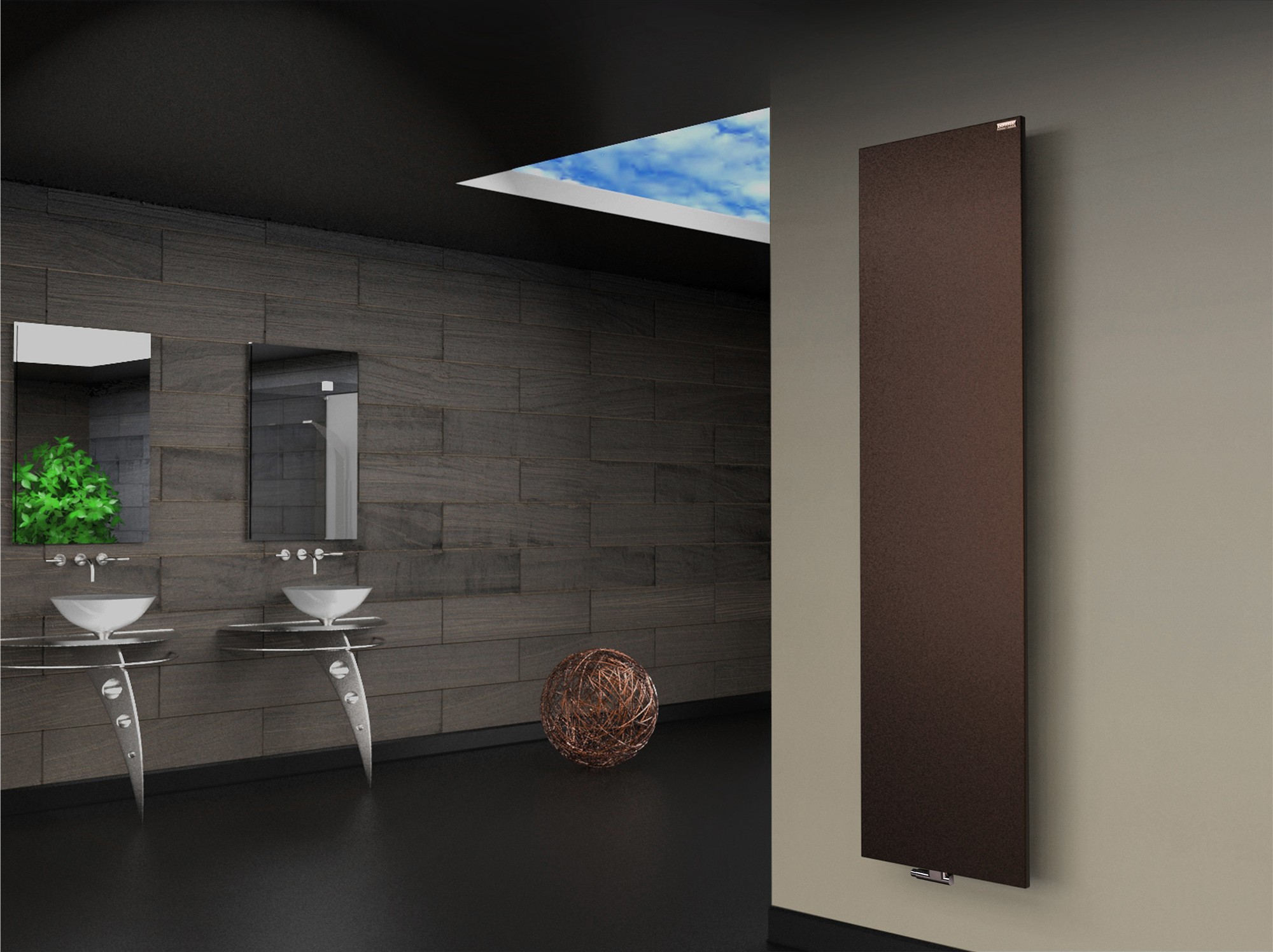 BADHEIZKÖRPER Design Mirror Steel 3 180x47cm 1118 Watt braun SZAGATO Designheizkörper Handtuchheizkörper mit Mittelanschluss Handtuchwärmer