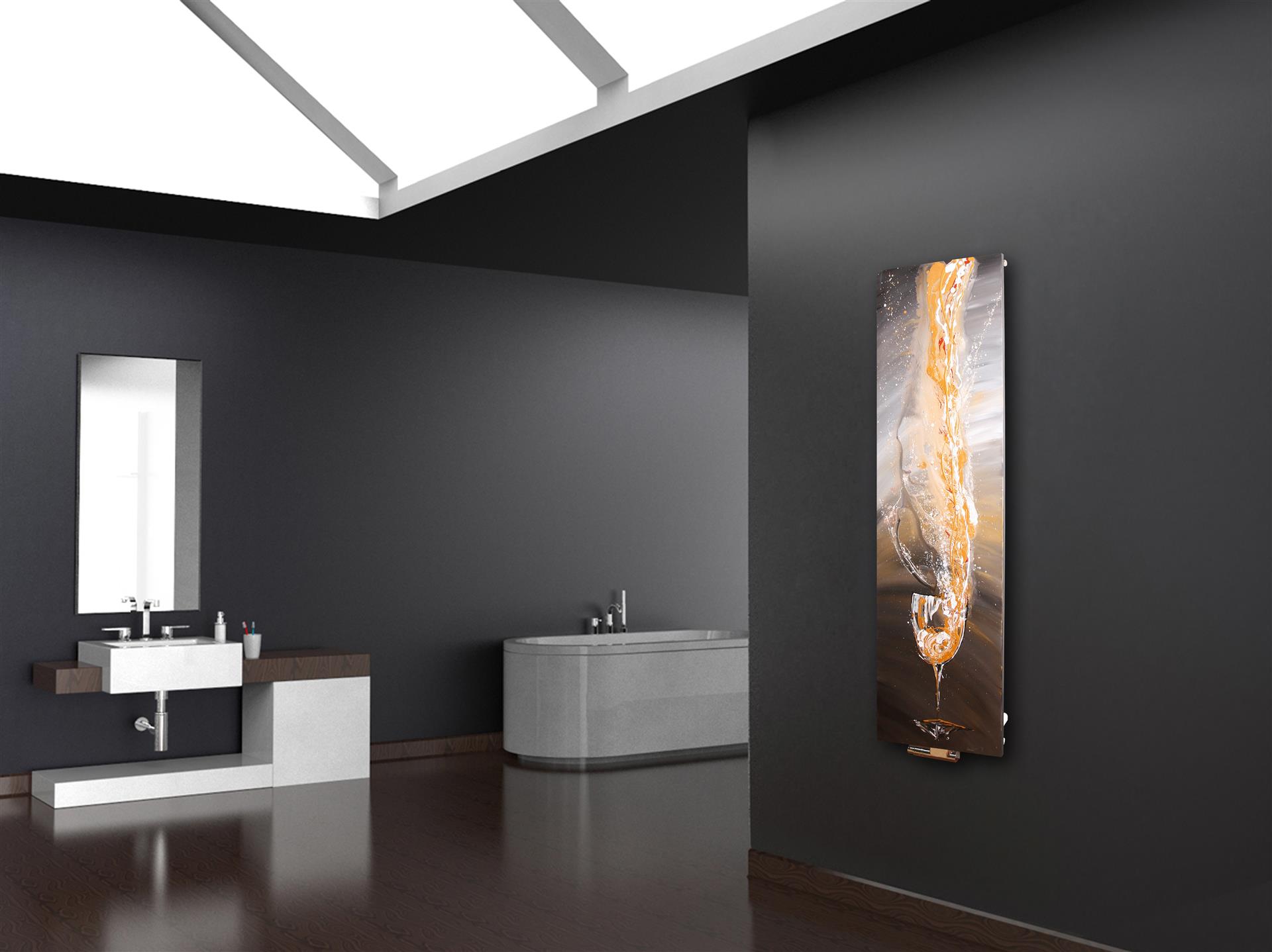 BADHEIZKÖRPER Vernissage Design 63 120x47cm 799 Watt Acryl SZAGATO Designheizkörper Handtuchheizkörper mit Mittelanschluss Handtuchwärmer