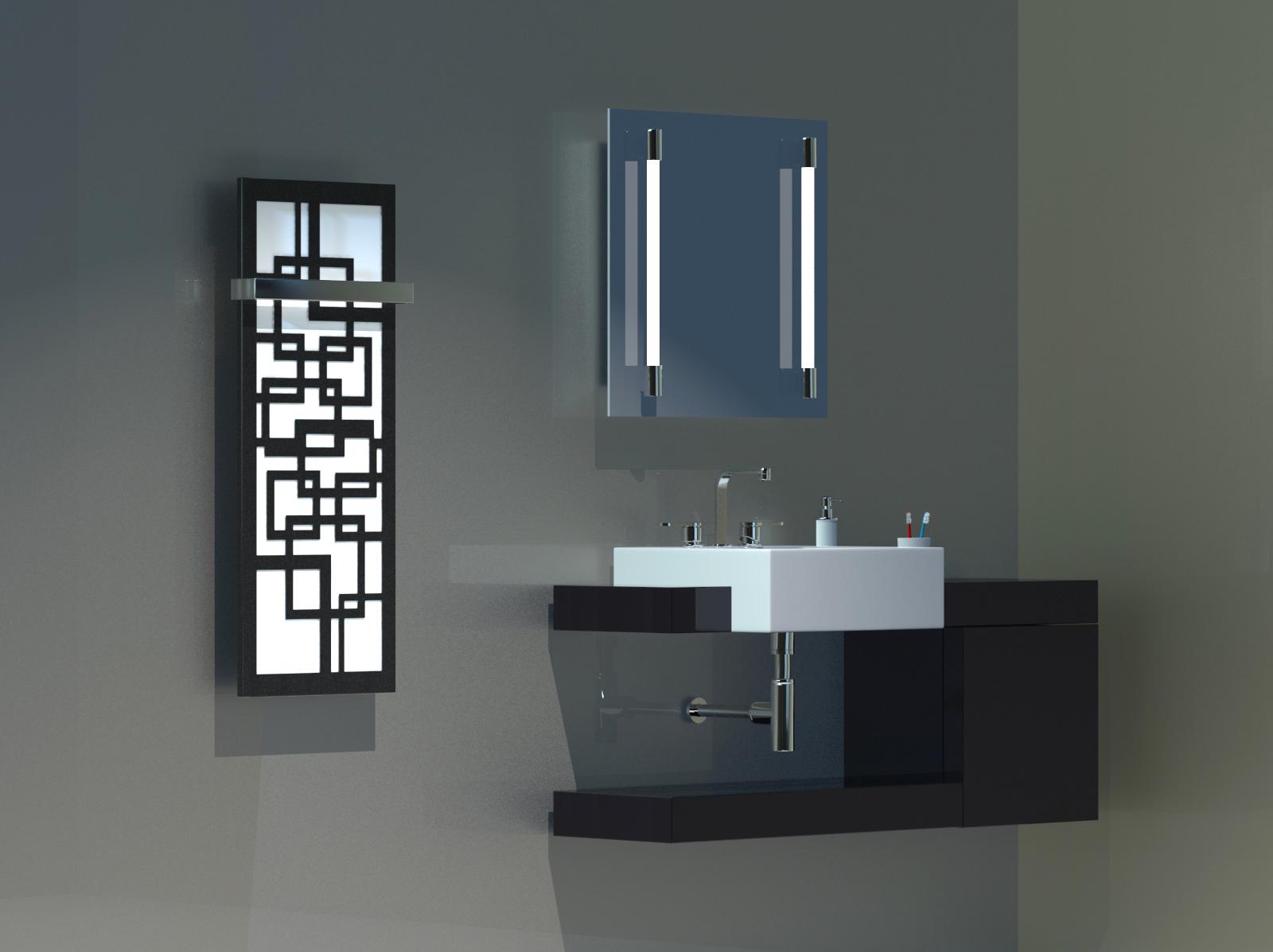 BADHEIZKÖRPER Design Quadrat 2 120x47cm 799 Watt anthrazit - moonstone (+1 Halter 50mm) SZAGATO Designheizkörper mit Mittelanschluss Handtuchwärmer