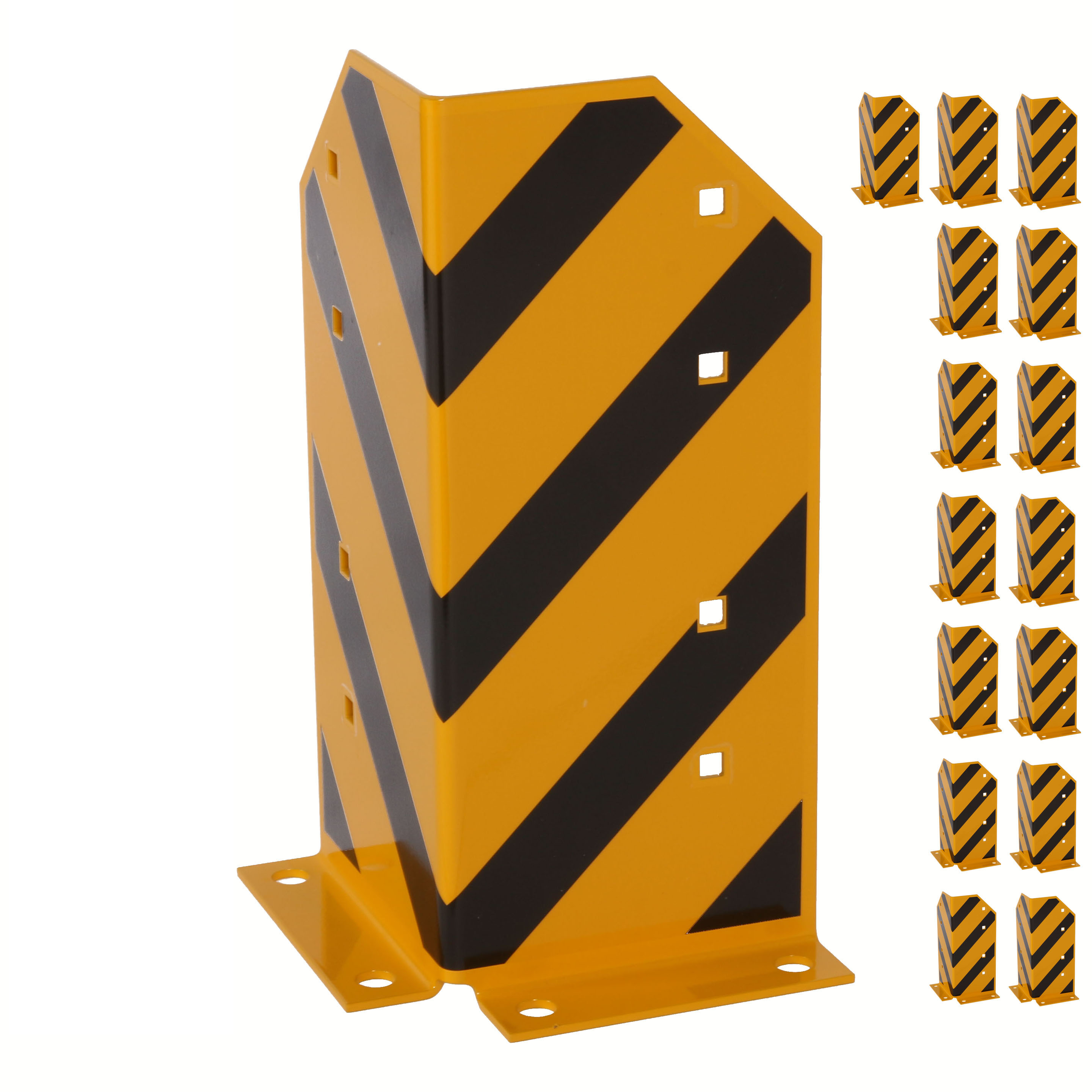 Rammschutz SET (16 Stück) 400x165x165x5 mm gerade  SZAGATO Regal Anfahrschutz  Rammschutzbügel  Anfahrschutzecke Rammschutzecke