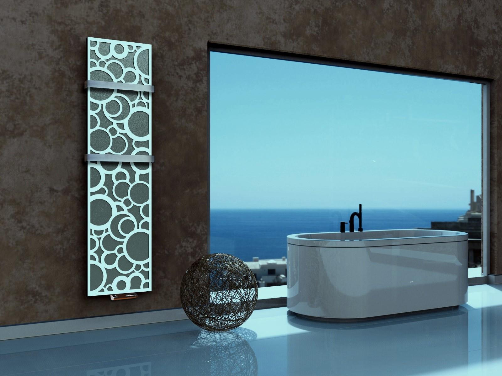 BADHEIZKÖRPER Design Kreta 3 180x47cm 1118 Watt anthrazit moonstone weiß (+2 Halter 50mm) SZAGATO Designheizkörper mit Mittelanschluss Handtuchwärmer