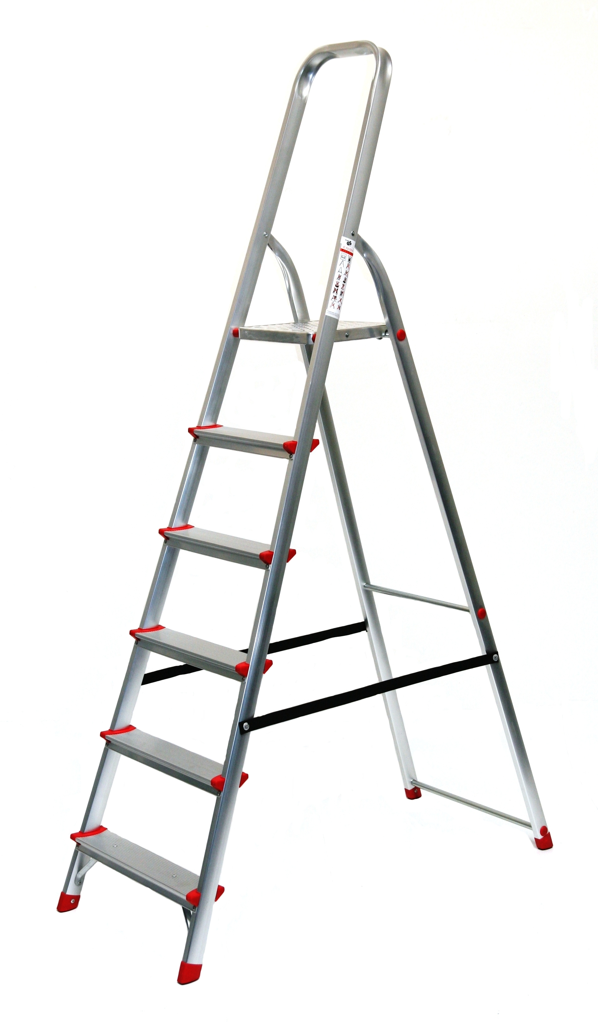 Stehleiter 6 Stufen 203x51cm Alu SZAGATO 6 Stufen Leiter Alu Stehleiter 6-stufig Bockleiter 6 Stufen Haushaltsleiter 6 Stufen Alu Stehleiter 6 Stufen