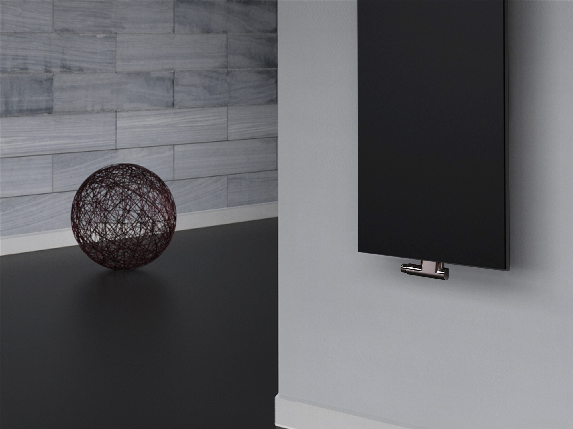 BADHEIZKÖRPER Design Mirror Steel 2 120x47cm 799 Watt schwarz (+1 Halter 30mm) SZAGATO Handtuchheizkörper mit Mittelanschluss Handtuchwärmer