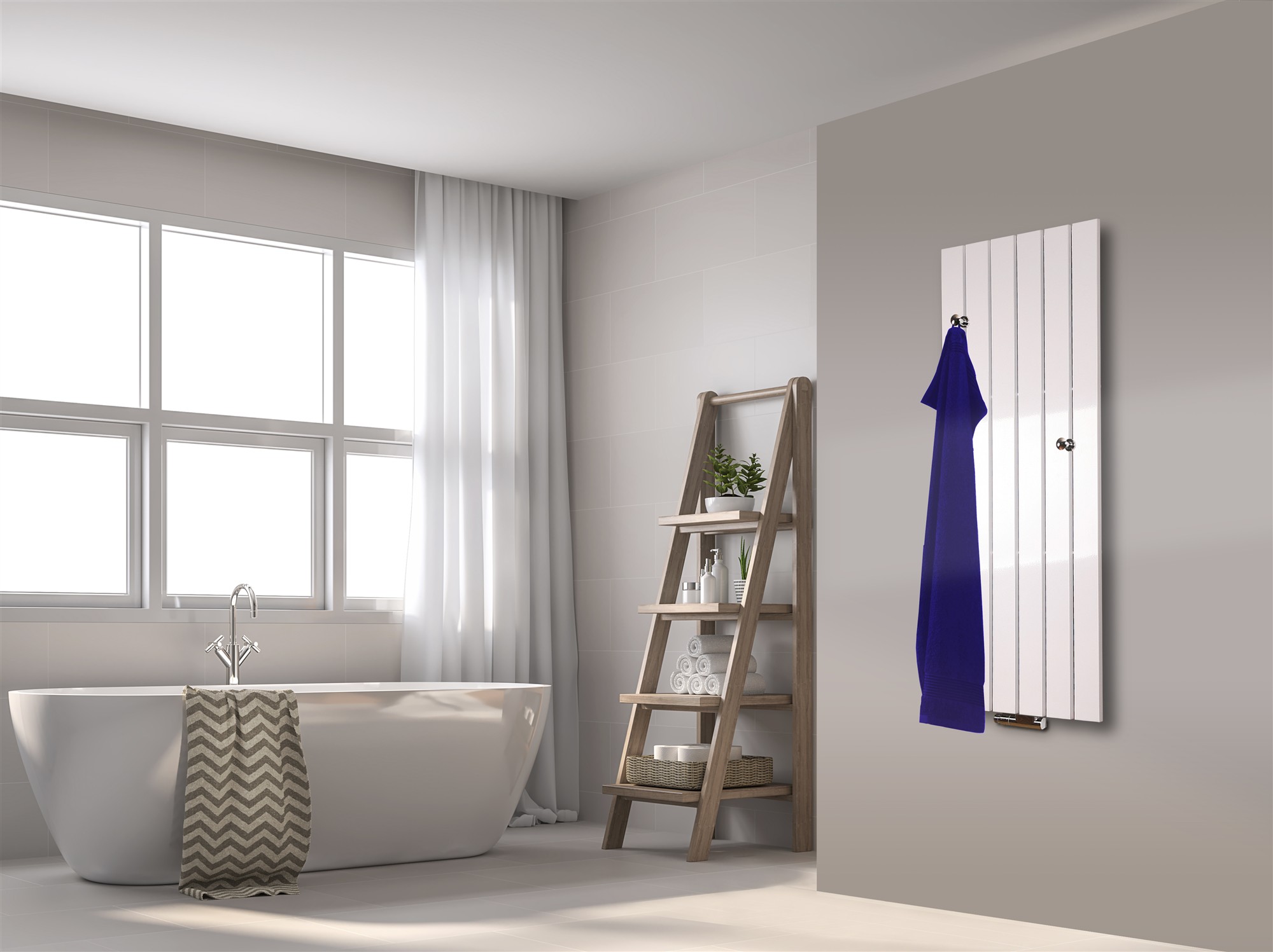 BADHEIZKÖRPER Design Peking 2 120x47cm 799 Watt weiß (+ 2 Knopfhalter) SZAGATO Designheizkörper Handtuchheizkörper mit Mittelanschluss Handtuchwärmer