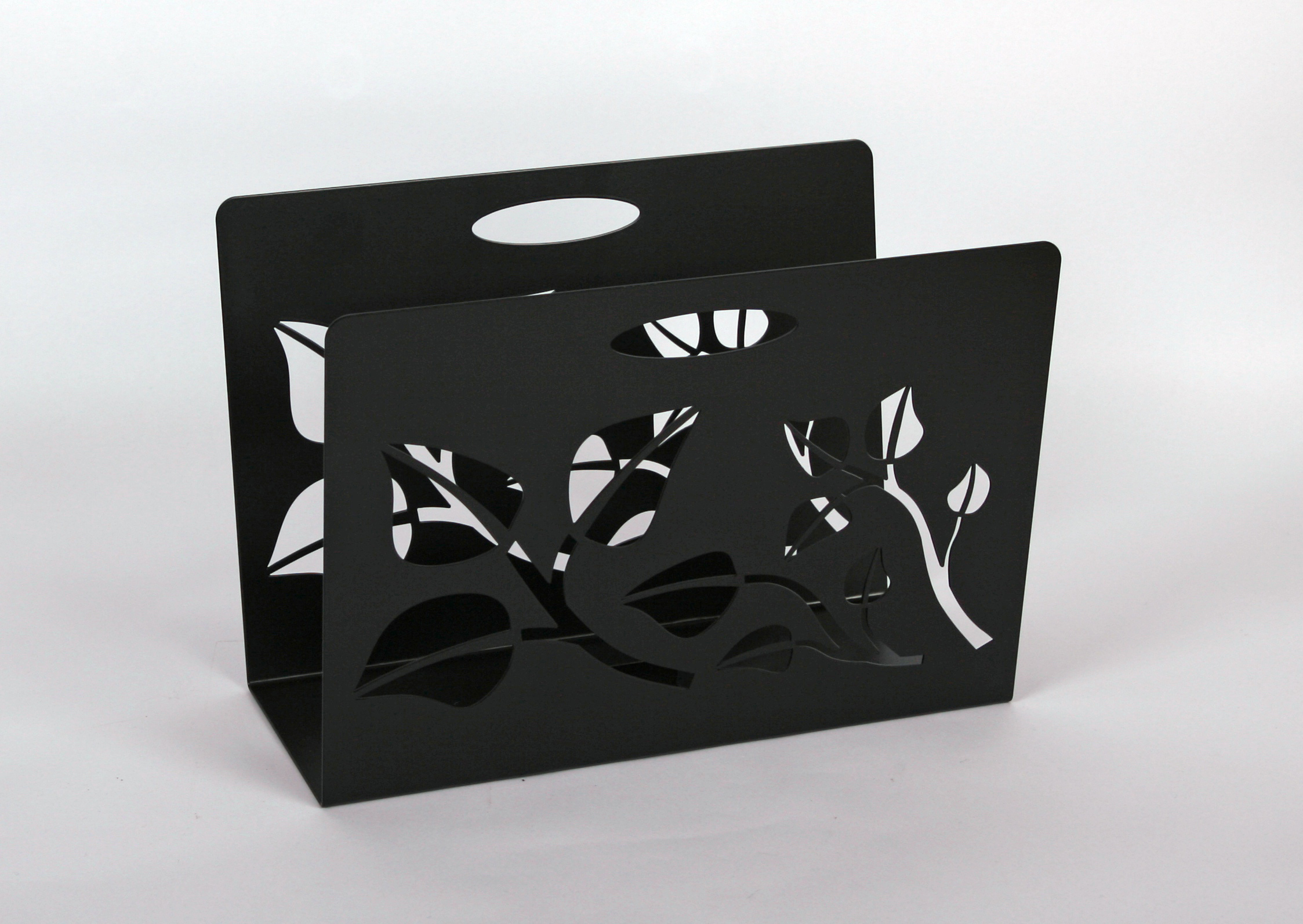Zeitungsständer Leaves 23x32x12cm schwarz SZAGATO Made in Germany  Zeitschriftenständer Metall Zeitschriftenhalter Zeitungshalter modern