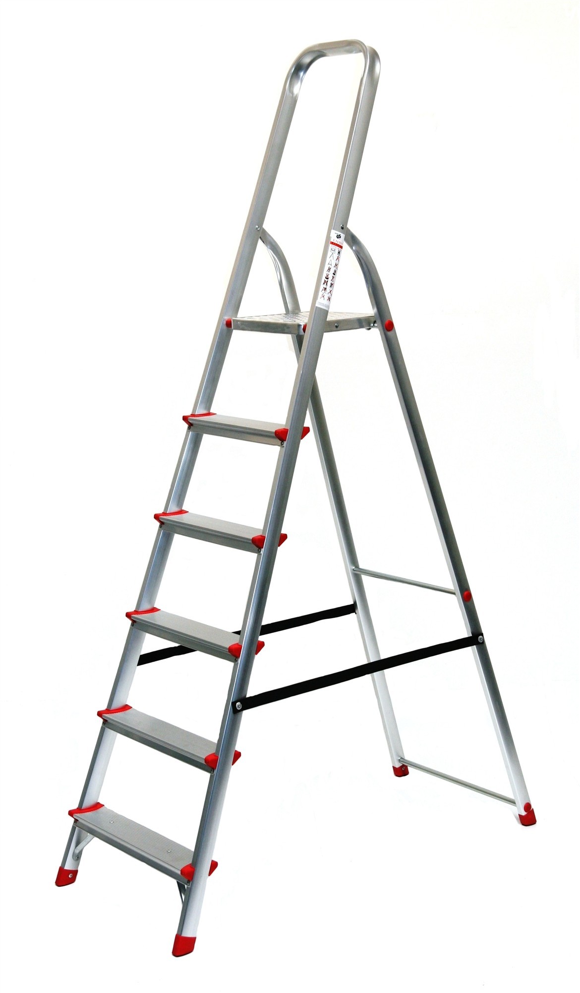 Stehleiter 6 Stufen 203x51cm Alu SZAGATO 6 Stufen Leiter Alu Stehleiter 6-stufig Bockleiter 6 Stufen Haushaltsleiter 6 Stufen Alu Stehleiter 6 Stufen