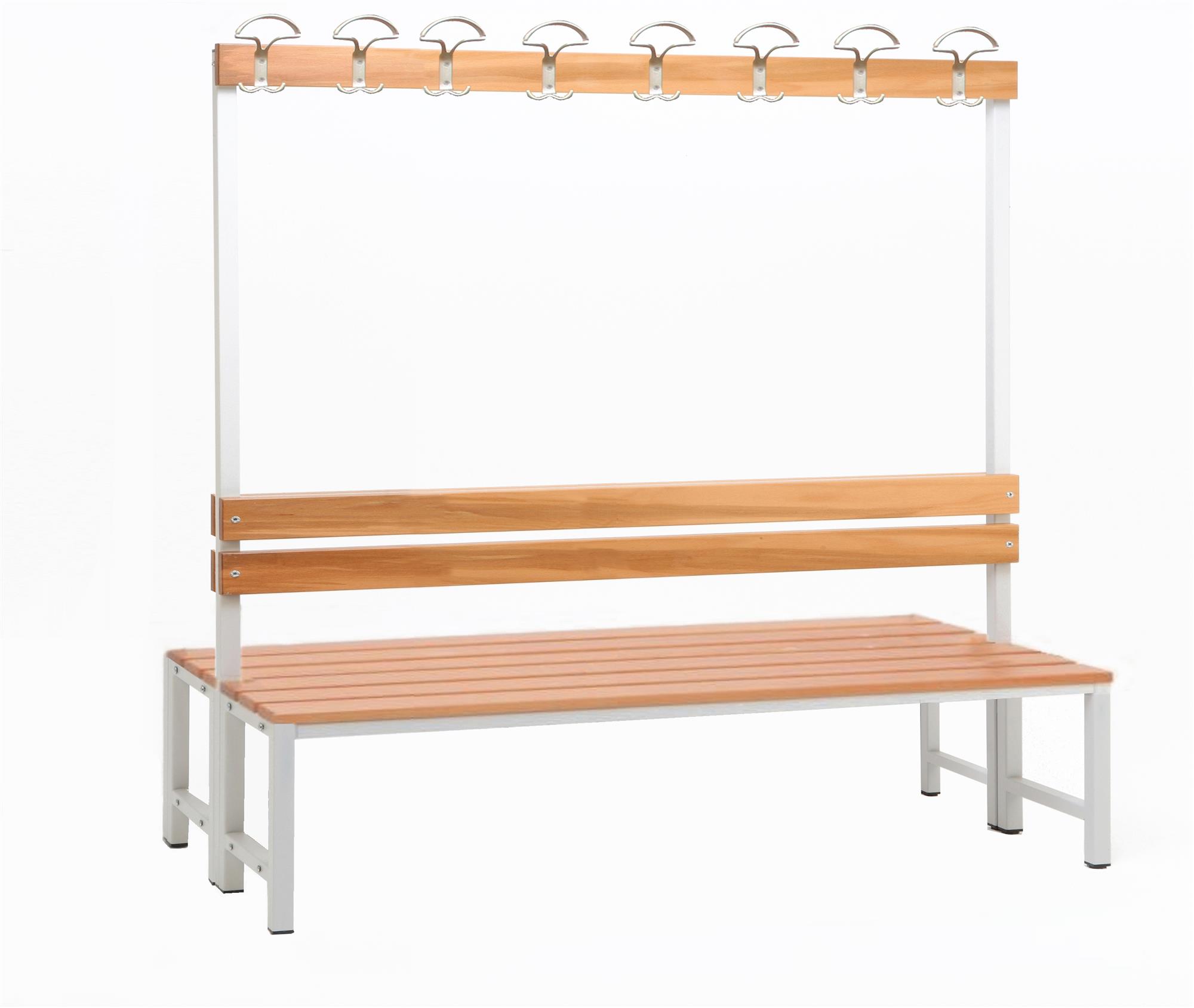 Garderobenbank mit Haken 2-seitig 2 Sitzbänke HxBxT 170x150x60cm Marke SZAGATO Umkleidebank Umkleide Sitzbank Garderobe mit Sitzbank Teennis